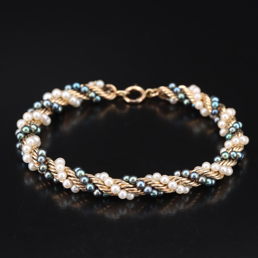 14K Pearl Rope Chain Bracelet