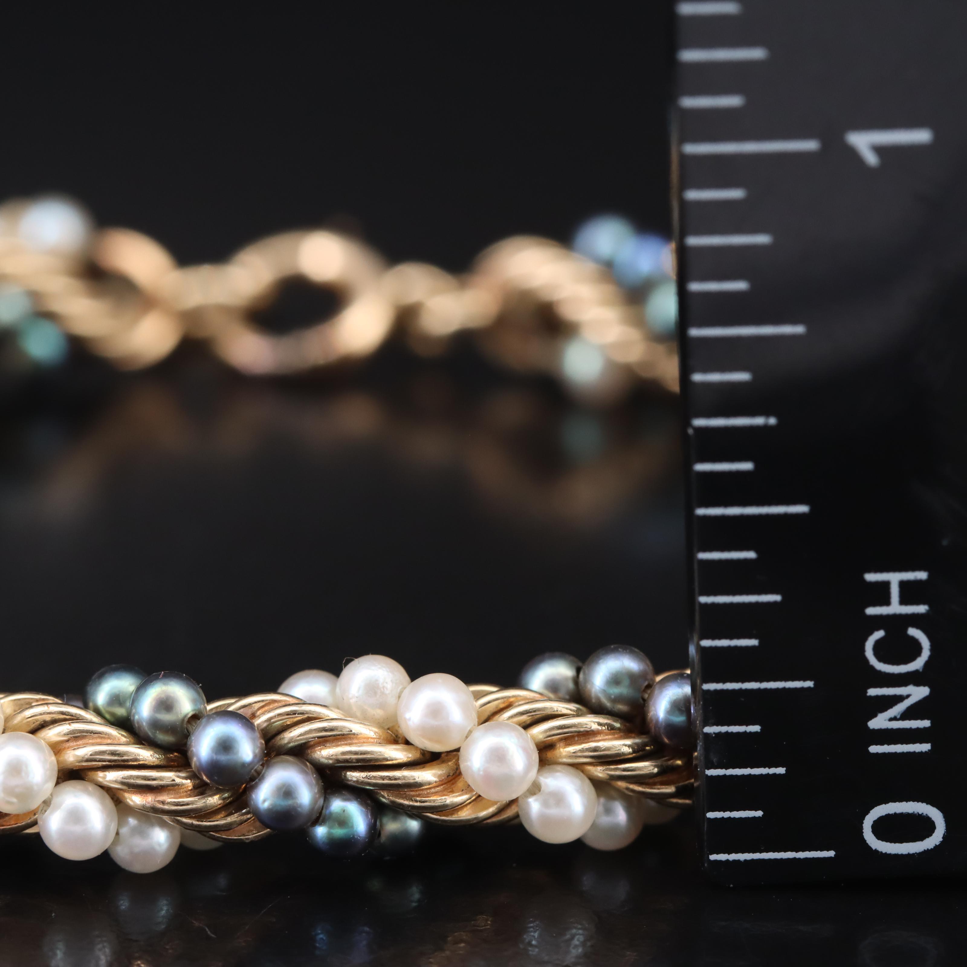 14K Pearl Rope Chain Bracelet