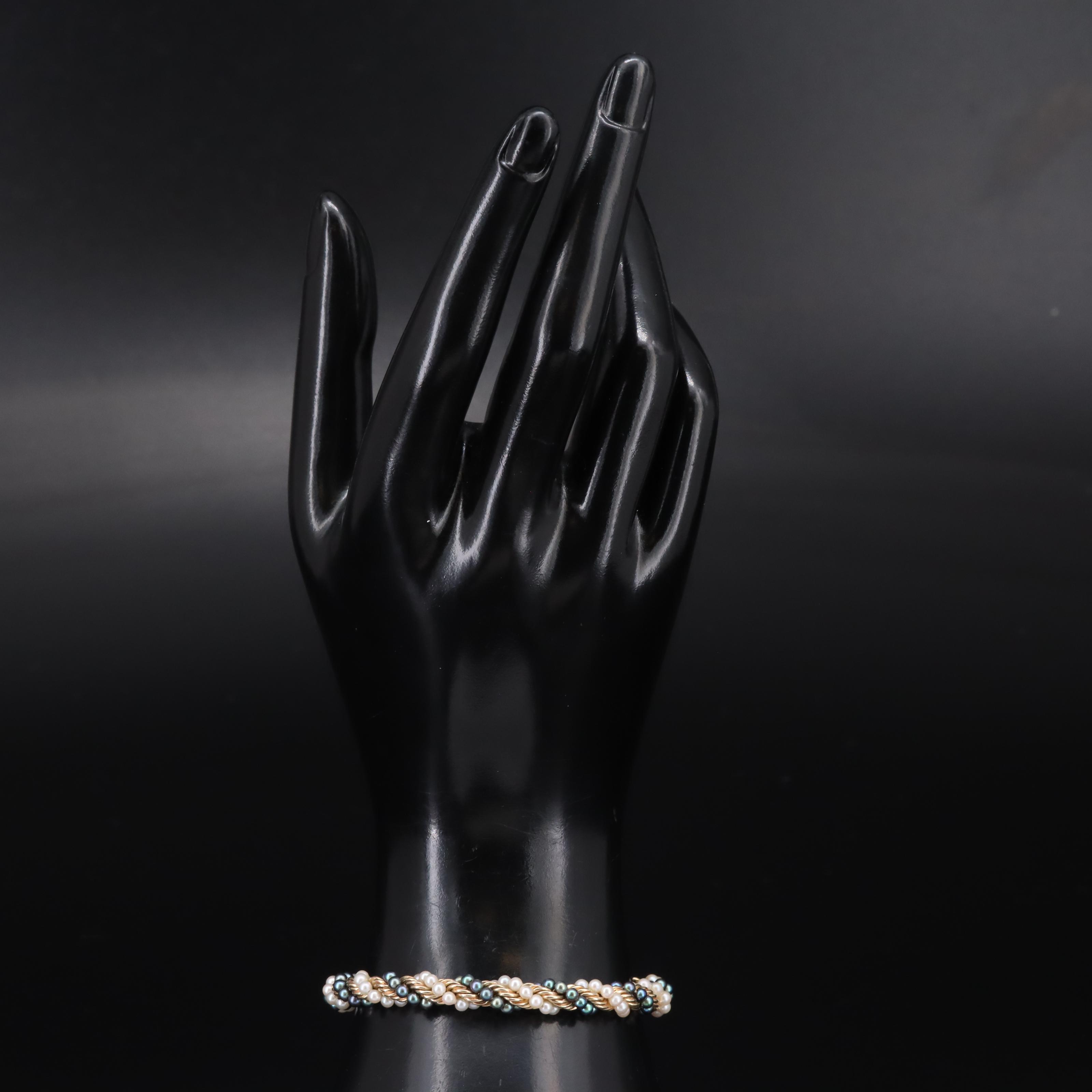 14K Pearl Rope Chain Bracelet