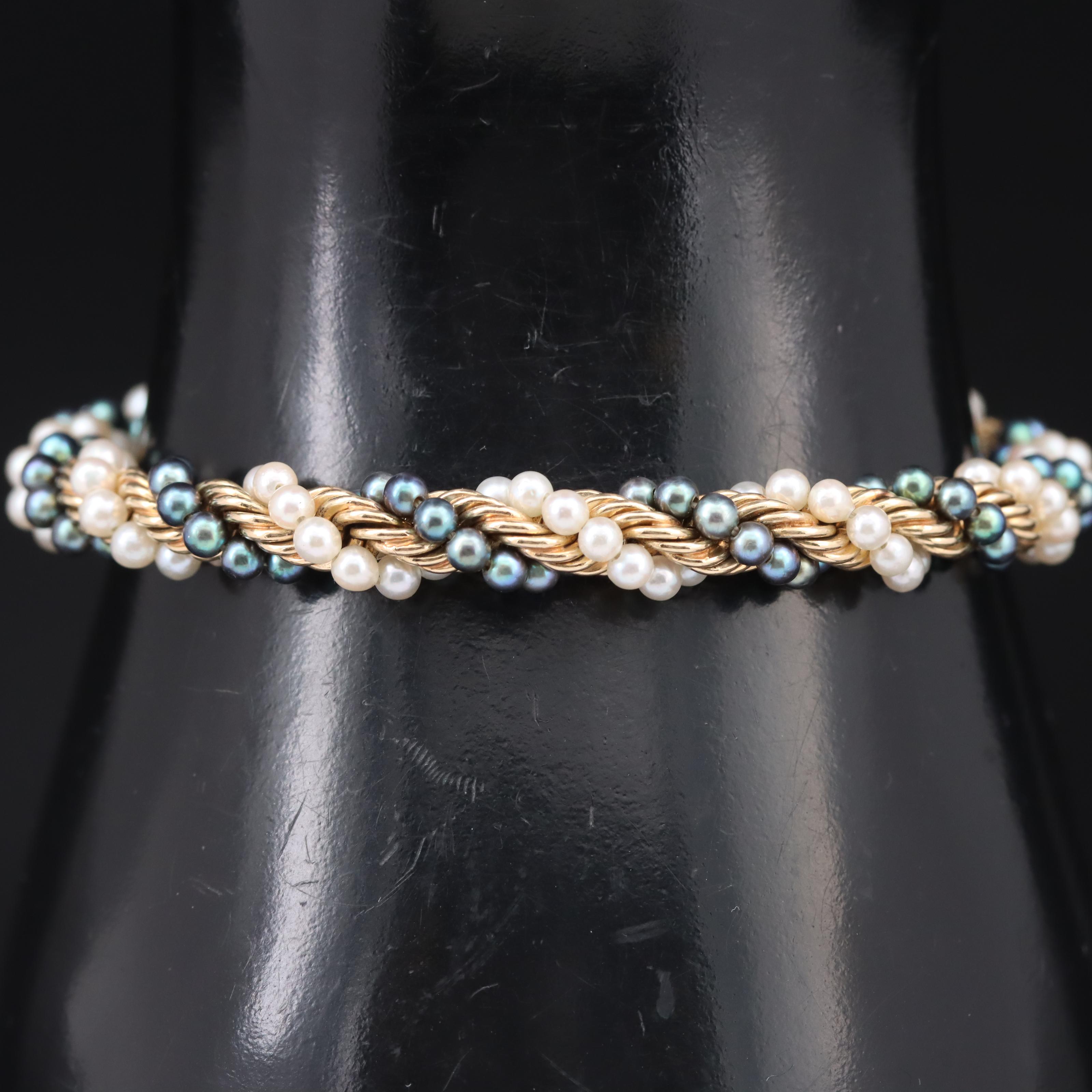 14K Pearl Rope Chain Bracelet