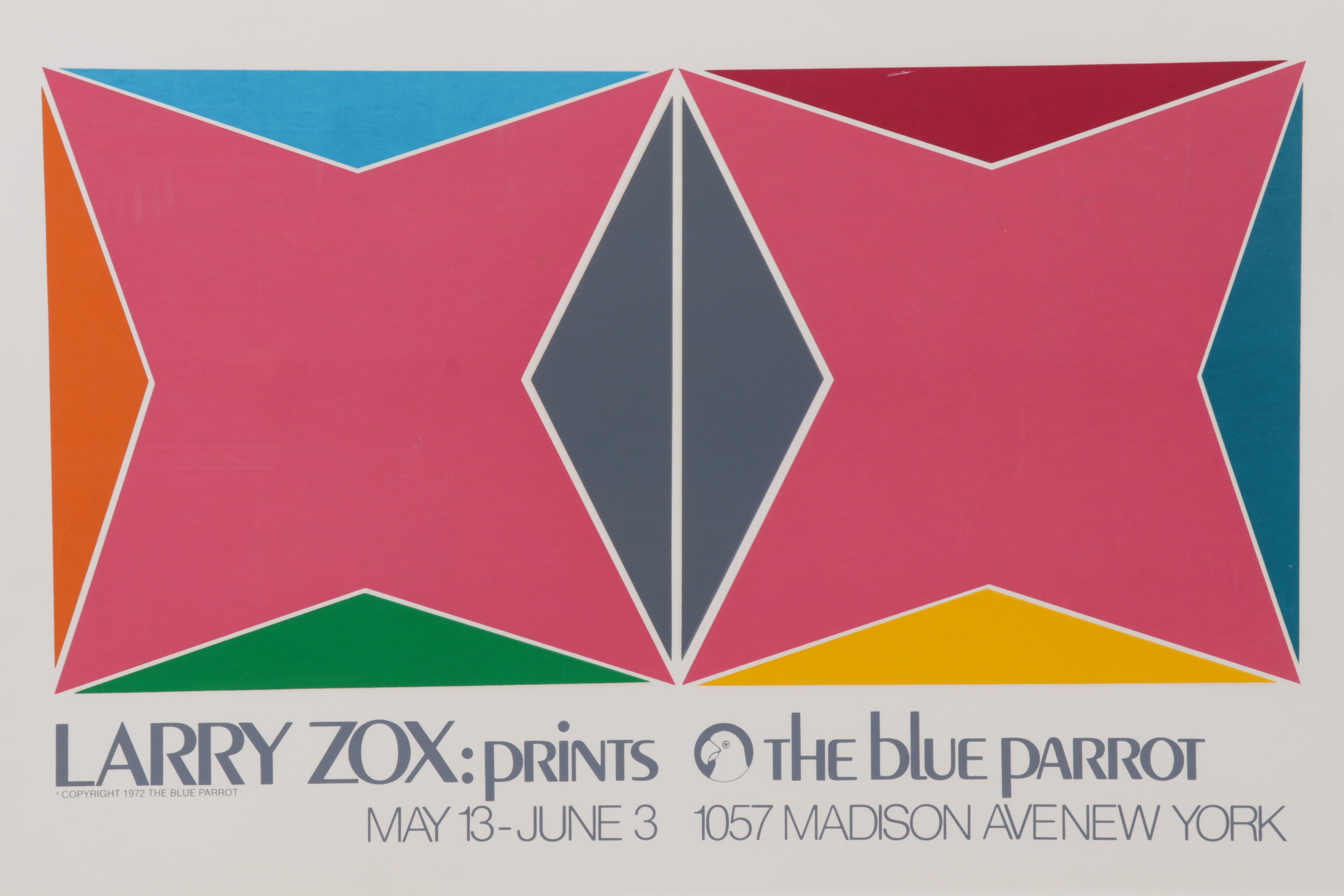 Larry Zox Serigraph for The Blue Parrot Exhibition, 1972