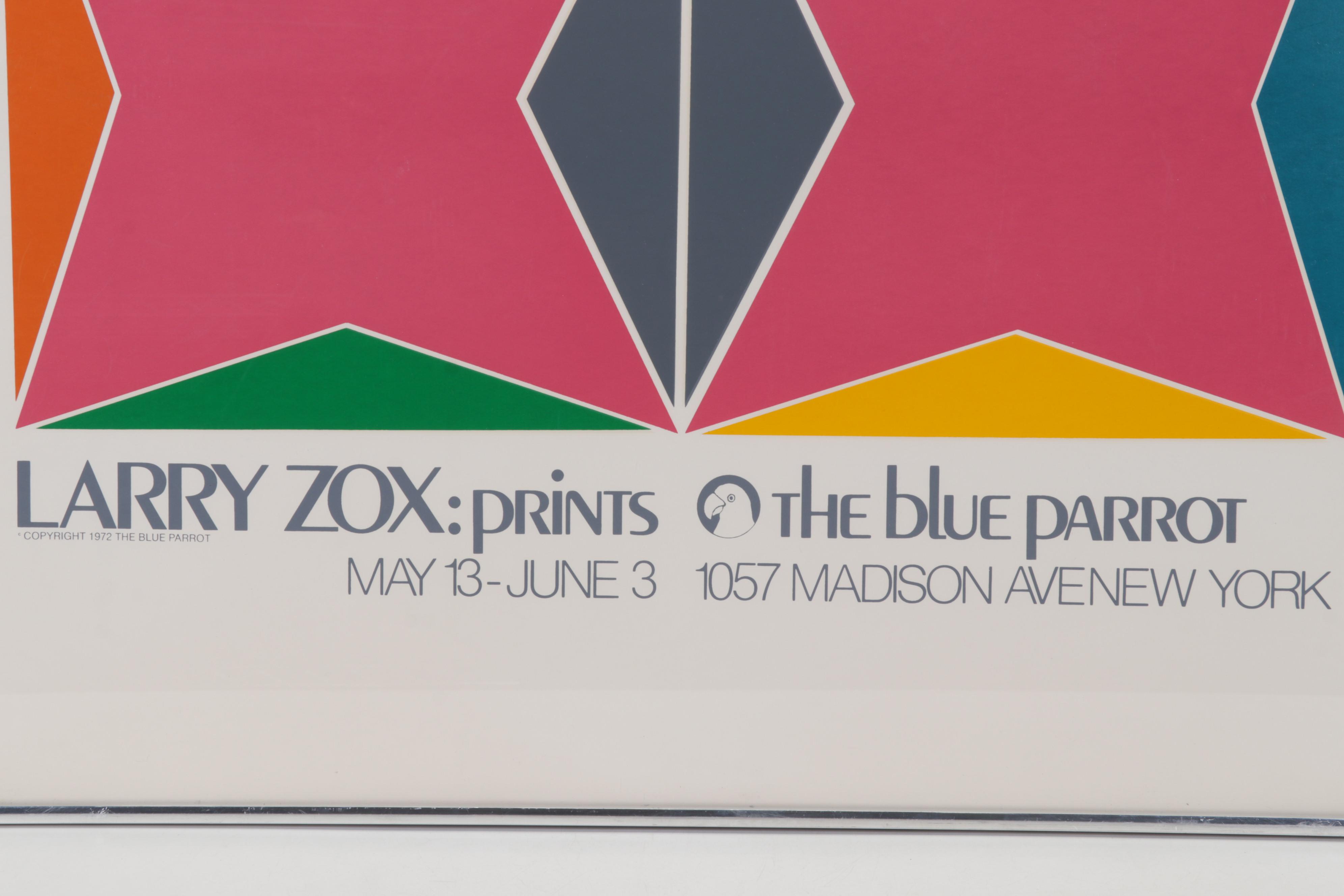 Larry Zox Serigraph for The Blue Parrot Exhibition, 1972