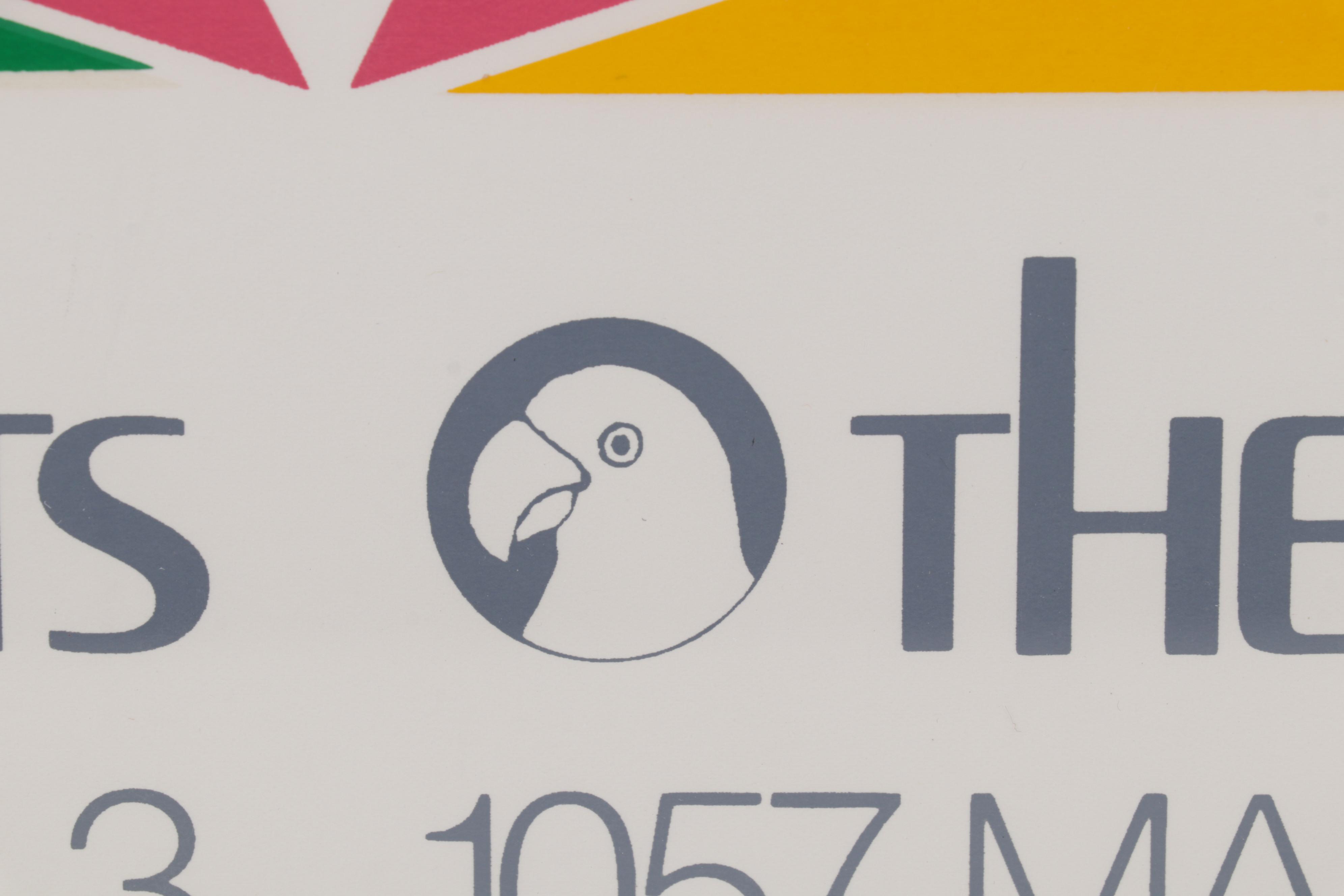 Larry Zox Serigraph for The Blue Parrot Exhibition, 1972