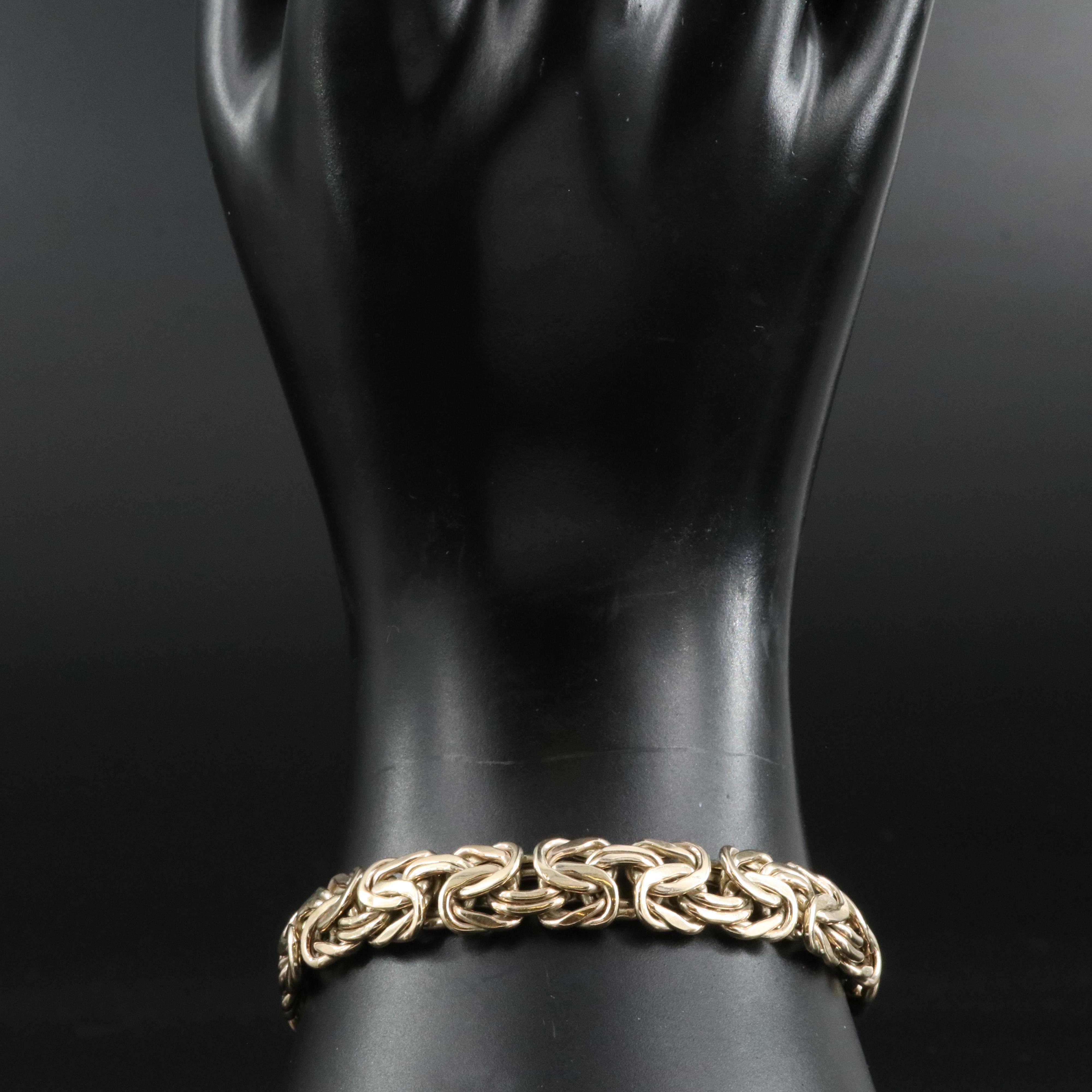 Italian 10K 0.14 CTW Diamond Byzantine Chain Bracelet