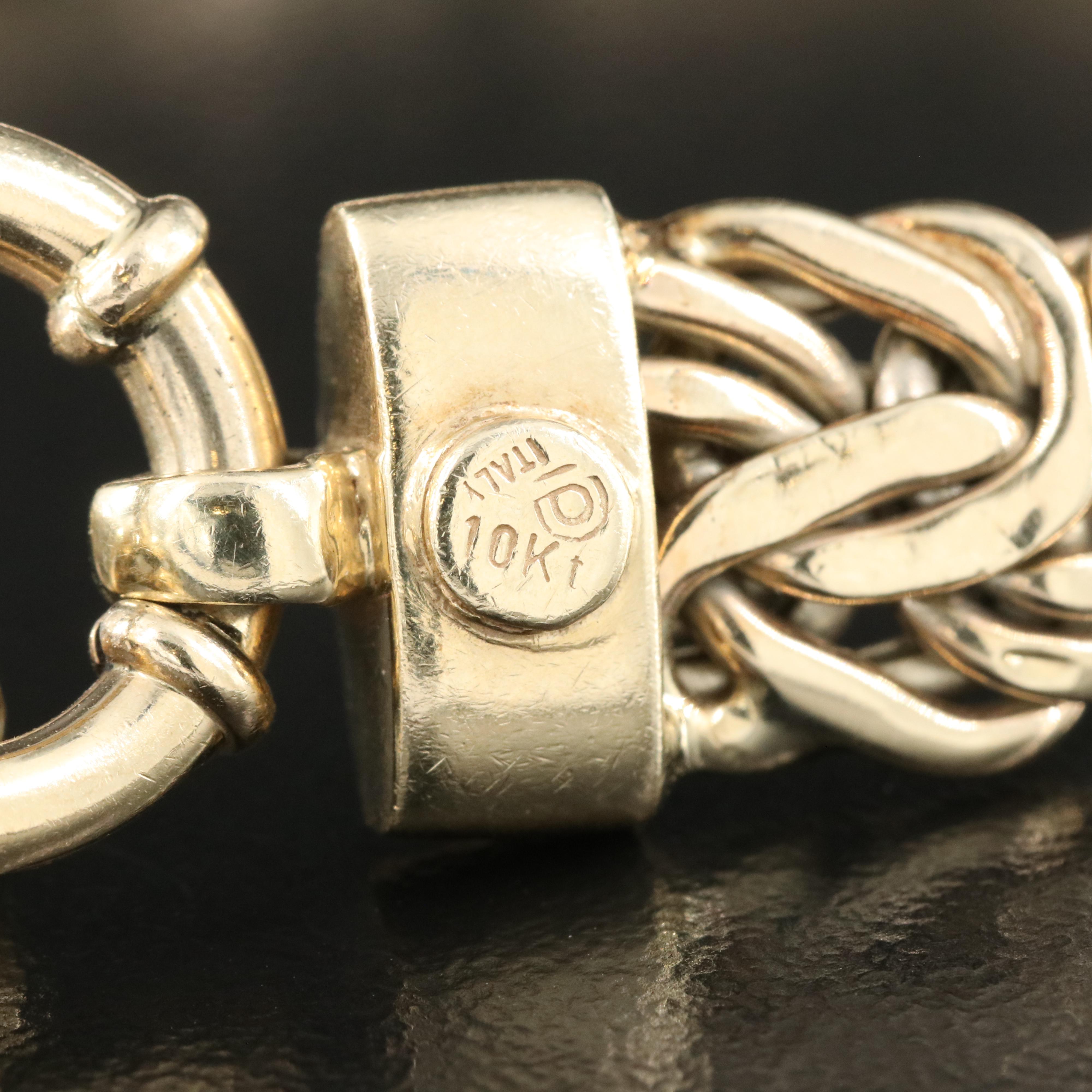 Italian 10K 0.14 CTW Diamond Byzantine Chain Bracelet