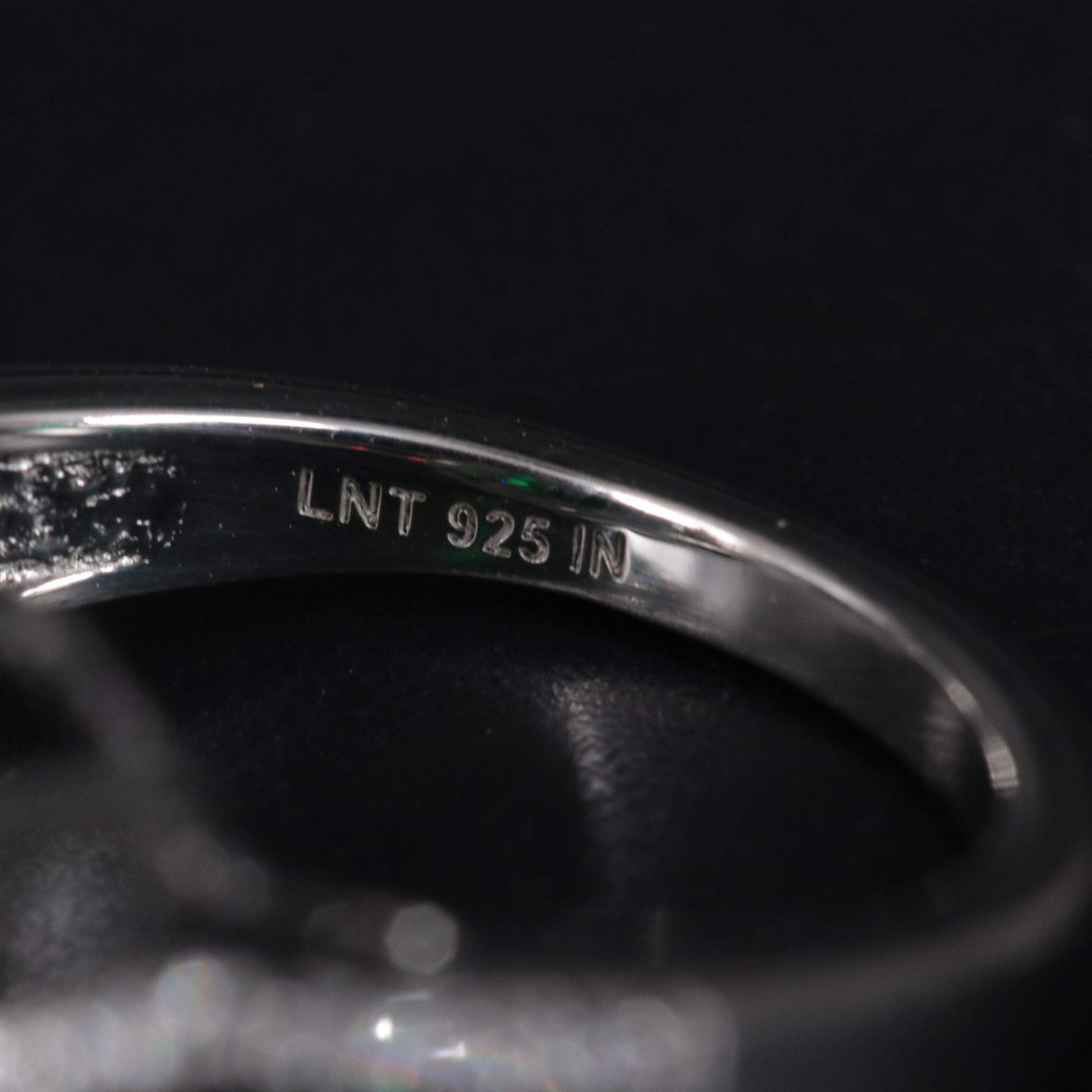 Sterling Silver Emerald and Cubic Zirconia Ring