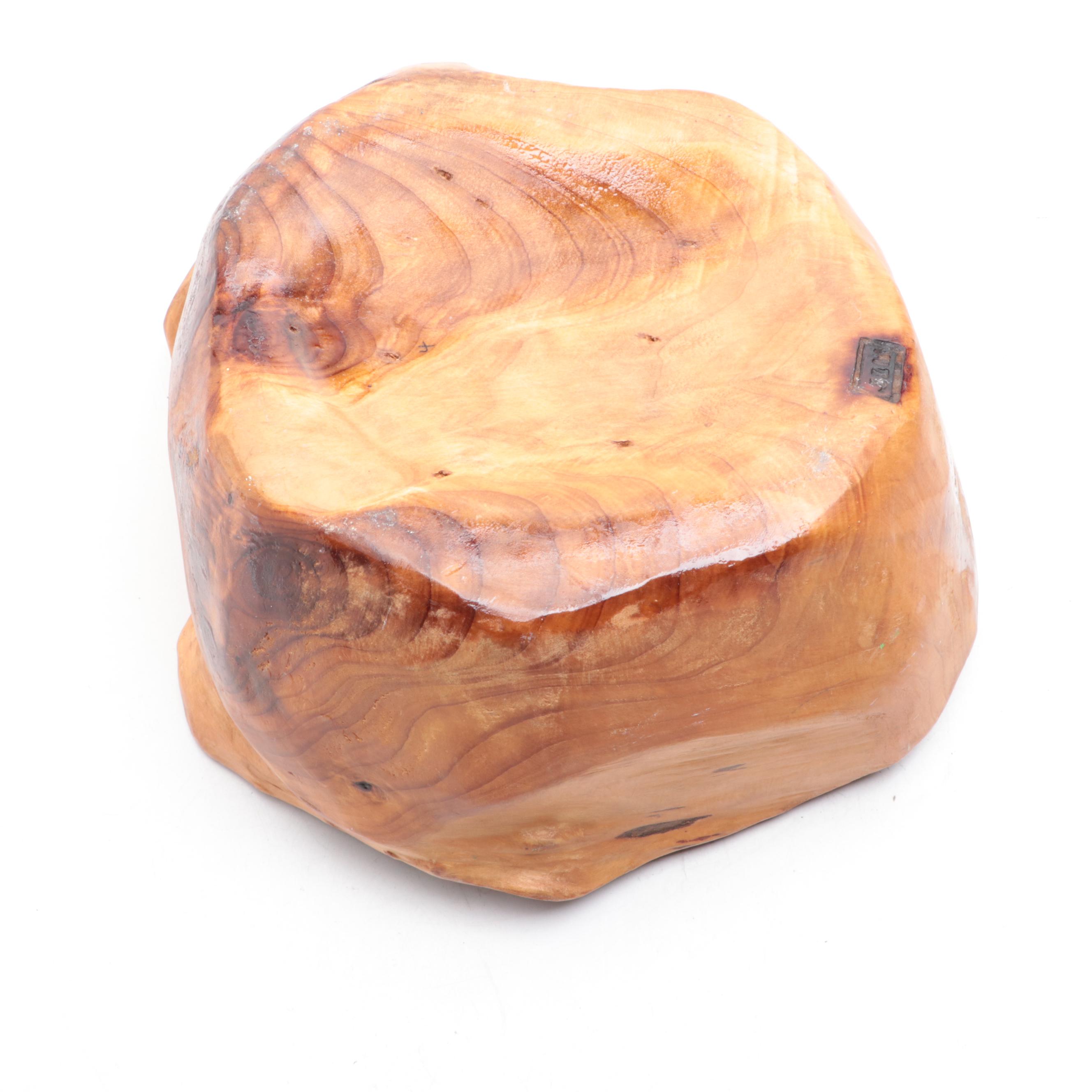 Hand-Carved Burl Wood Bowl