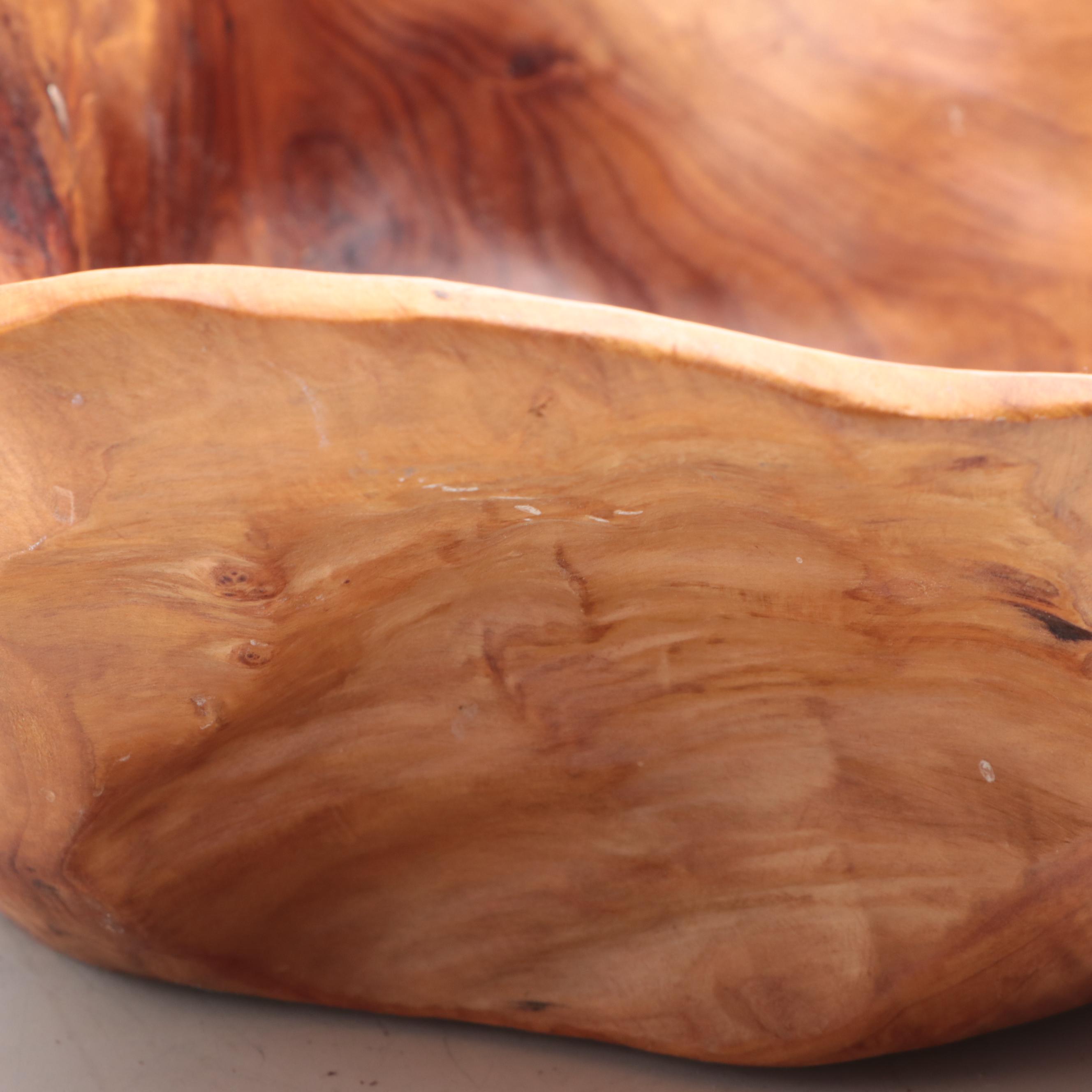 Hand-Carved Burl Wood Bowl