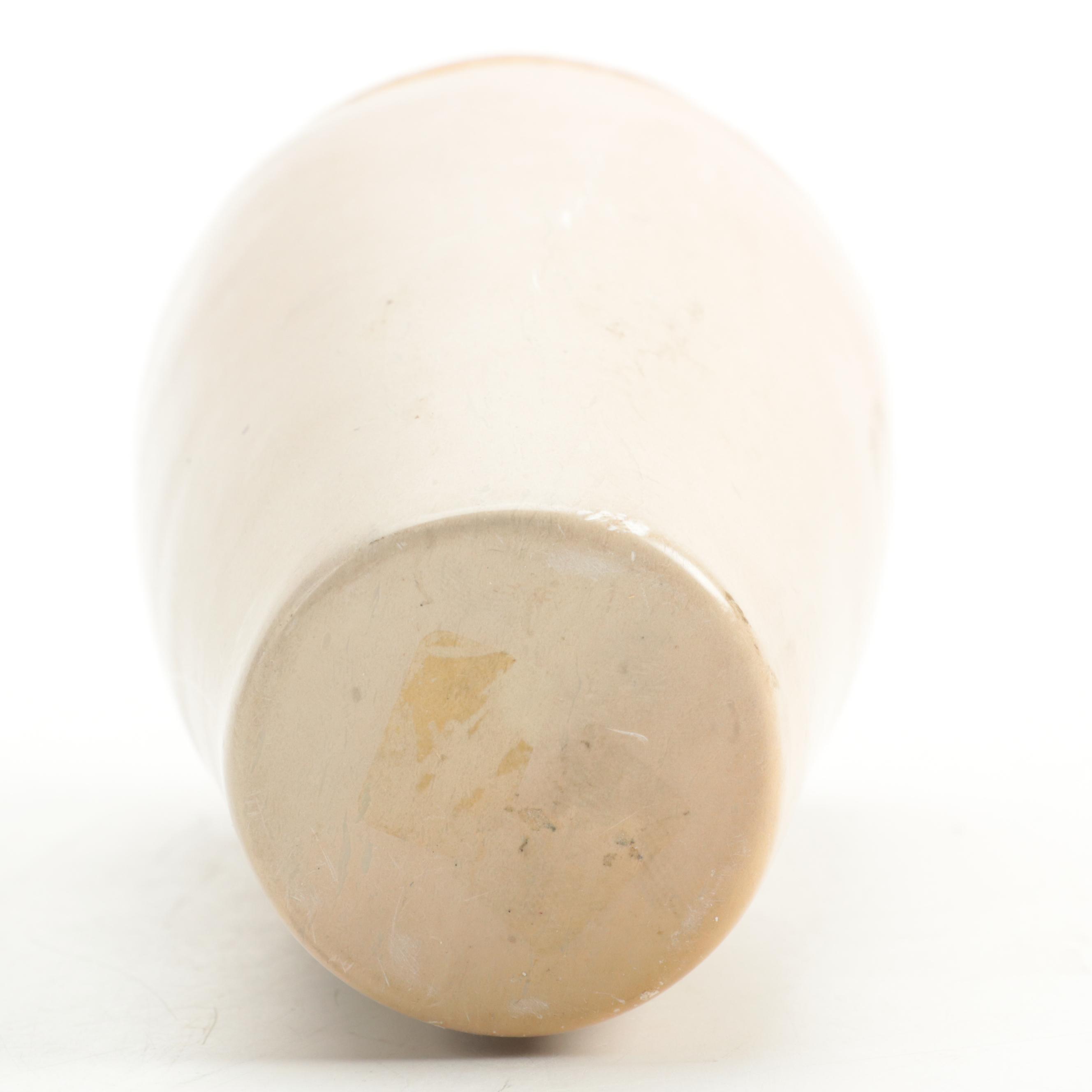 Stone Vase with Inset Twine Wrapped Border