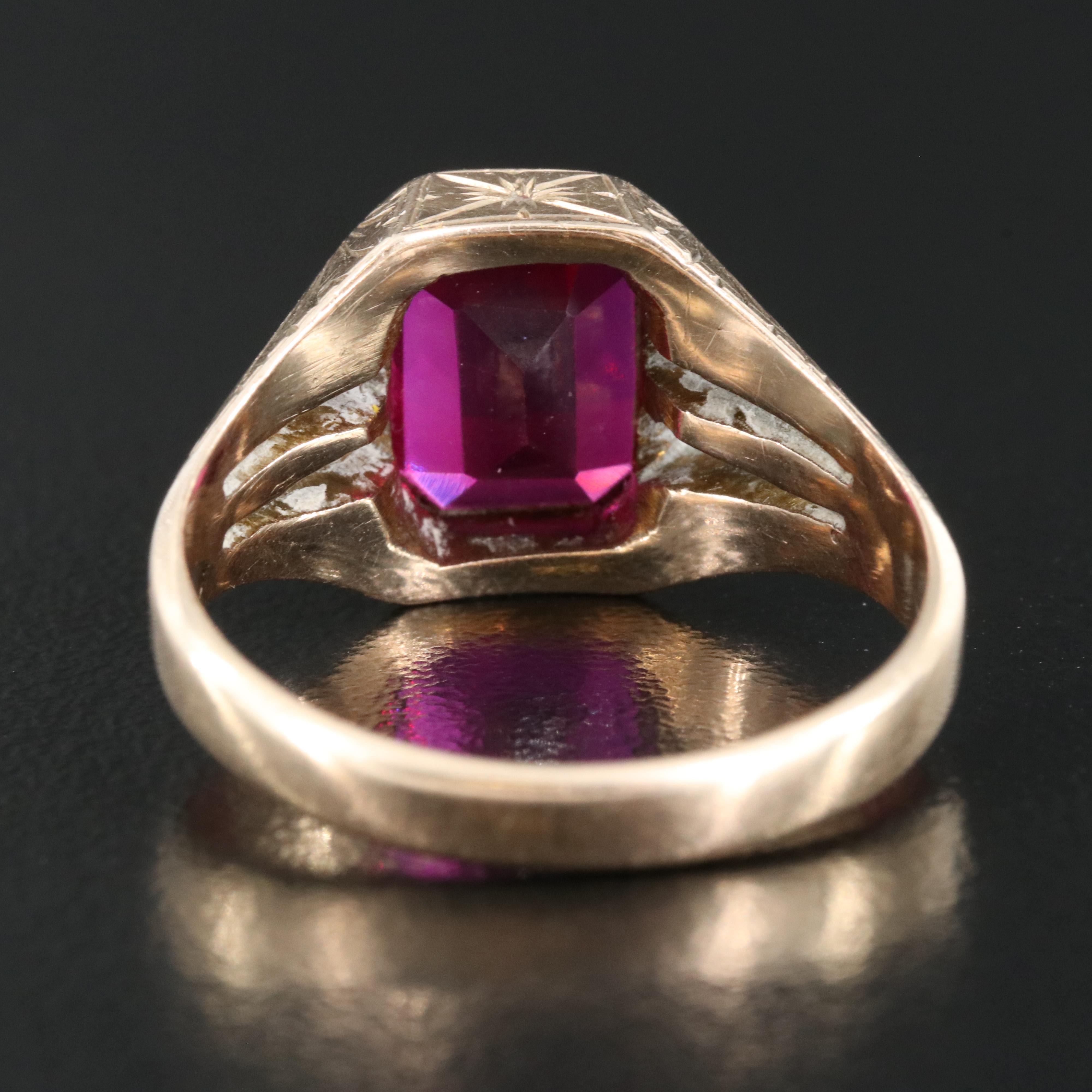 10K Ruby Ring with Cut Out Shoulders