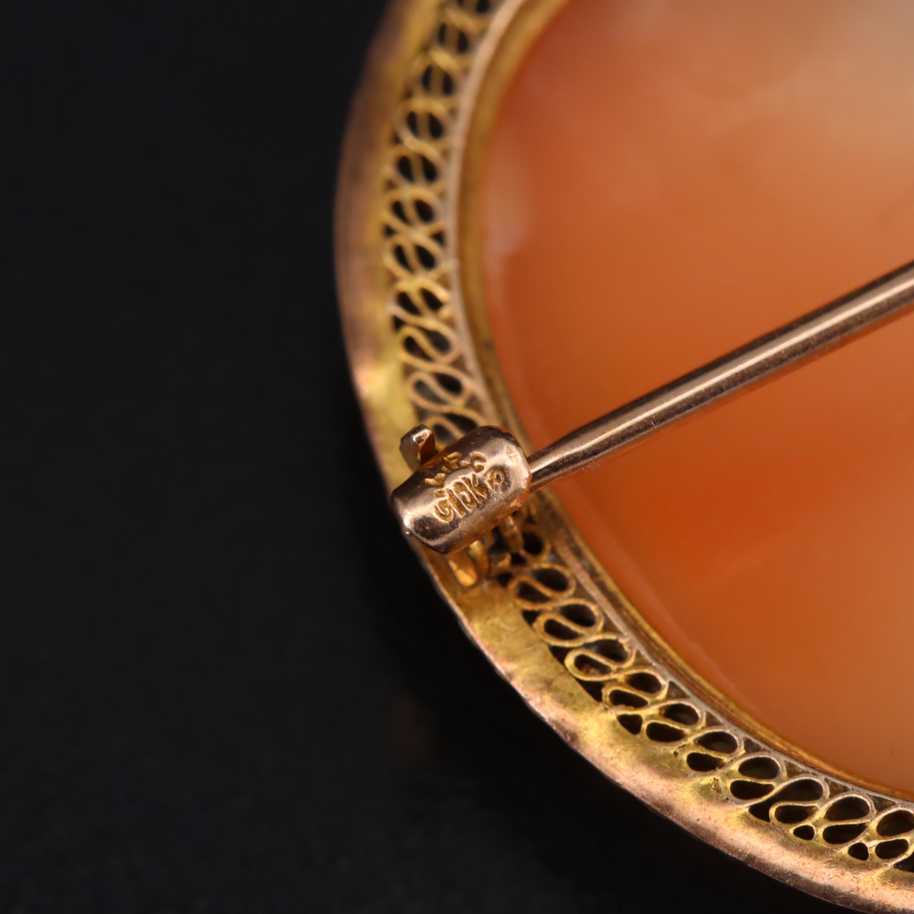 Vintage Geo L. Paine Co. 10K Shell Cameo Converter Brooch