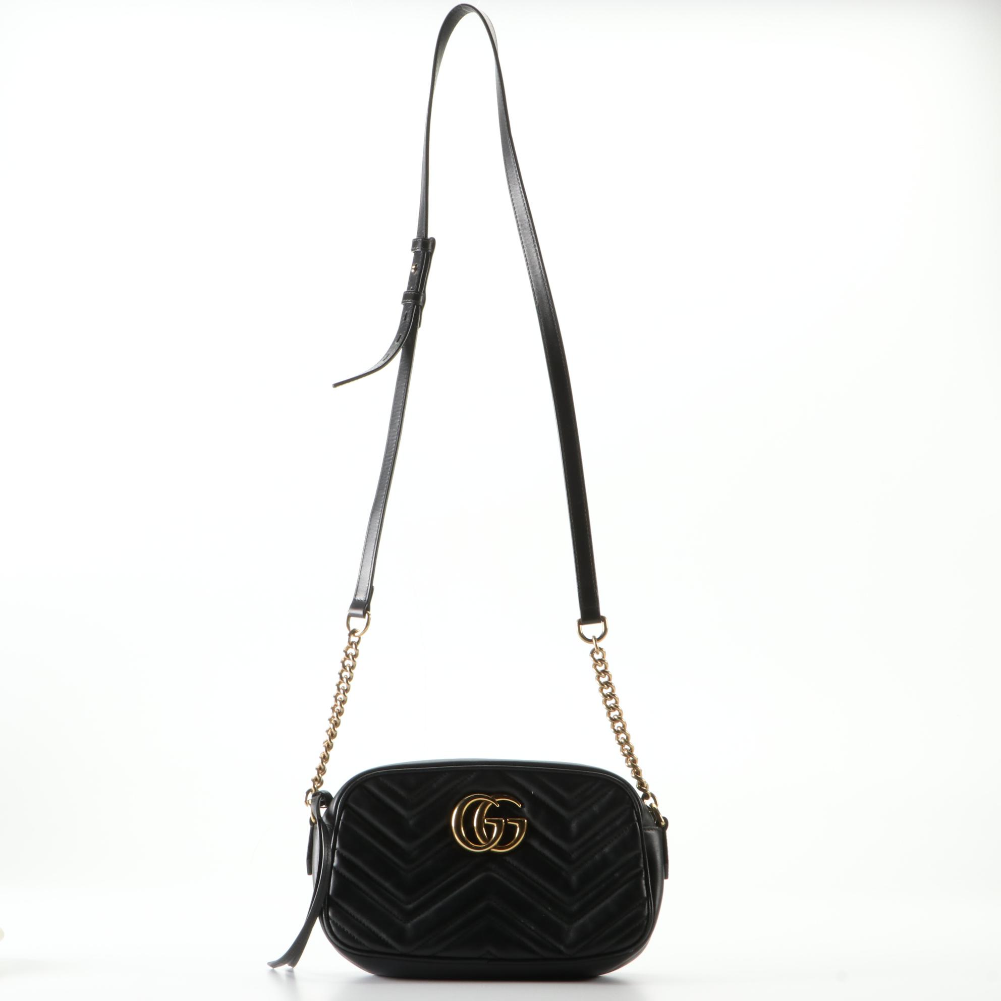 Gucci GG Marmont Shoulder Bag in Chevron Matelessé Leather