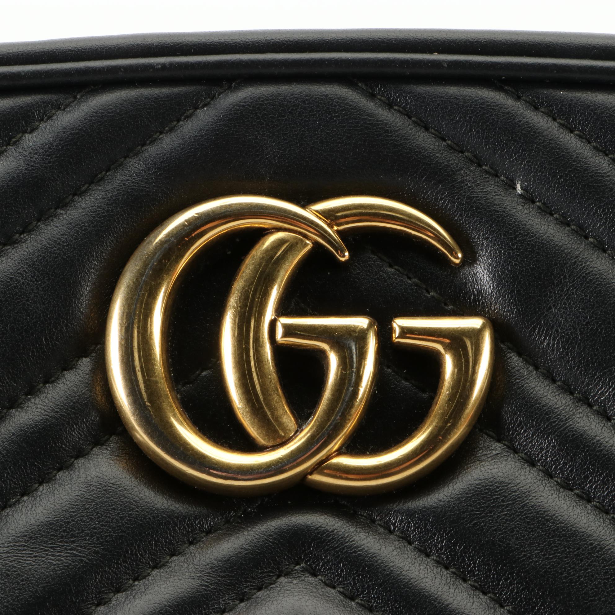 Gucci GG Marmont Shoulder Bag in Chevron Matelessé Leather