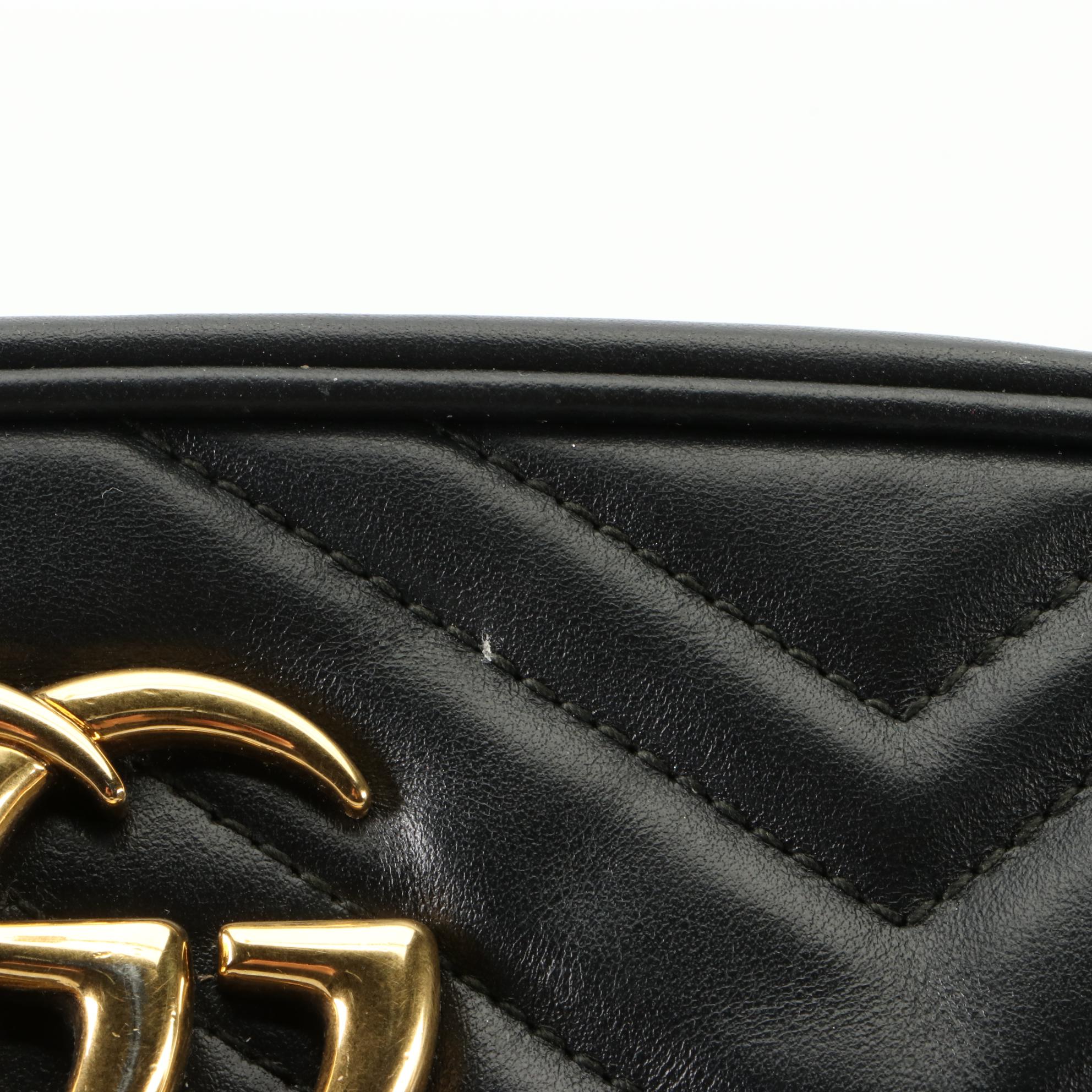 Gucci GG Marmont Shoulder Bag in Chevron Matelessé Leather