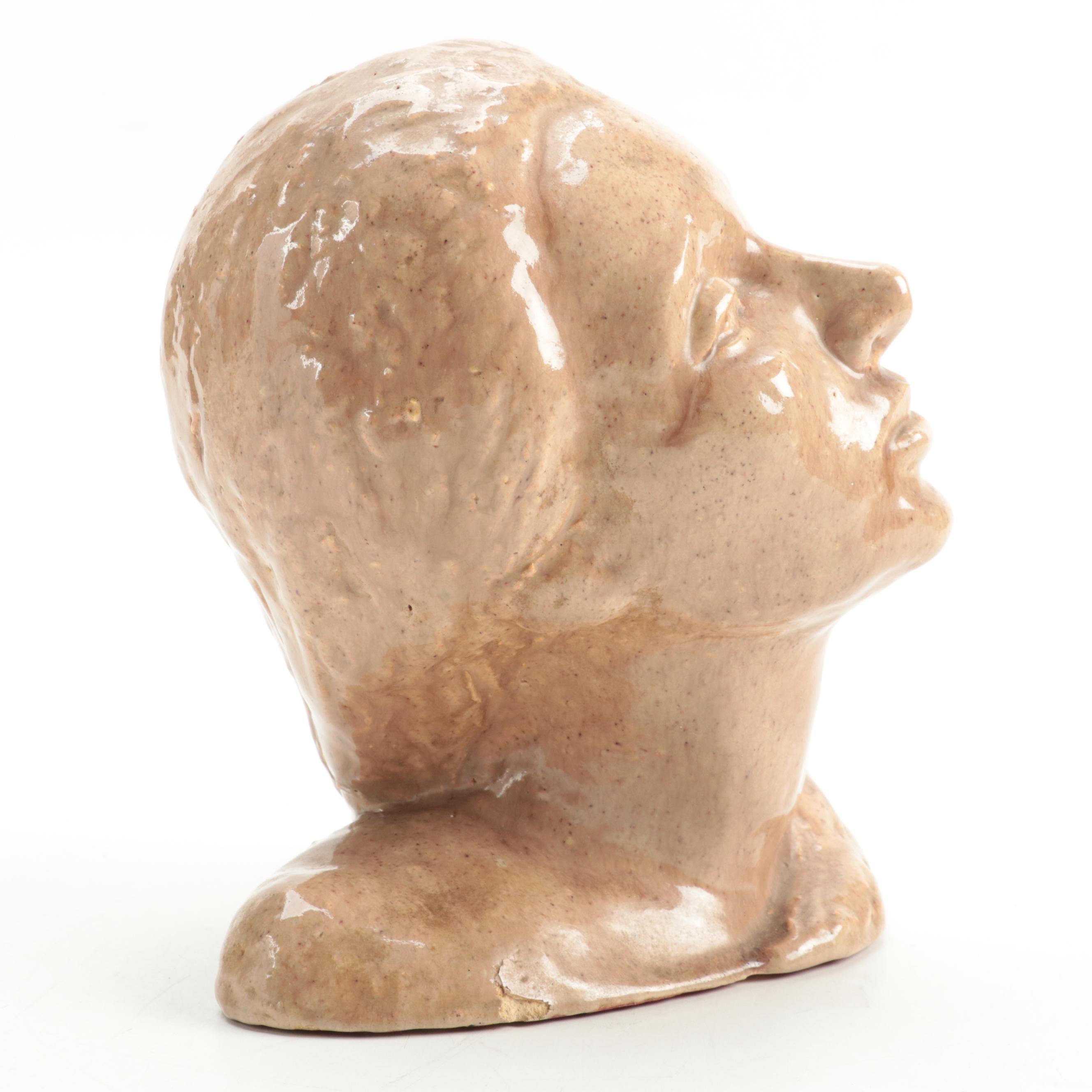 Sculpted Earthenware Bust of a Woman