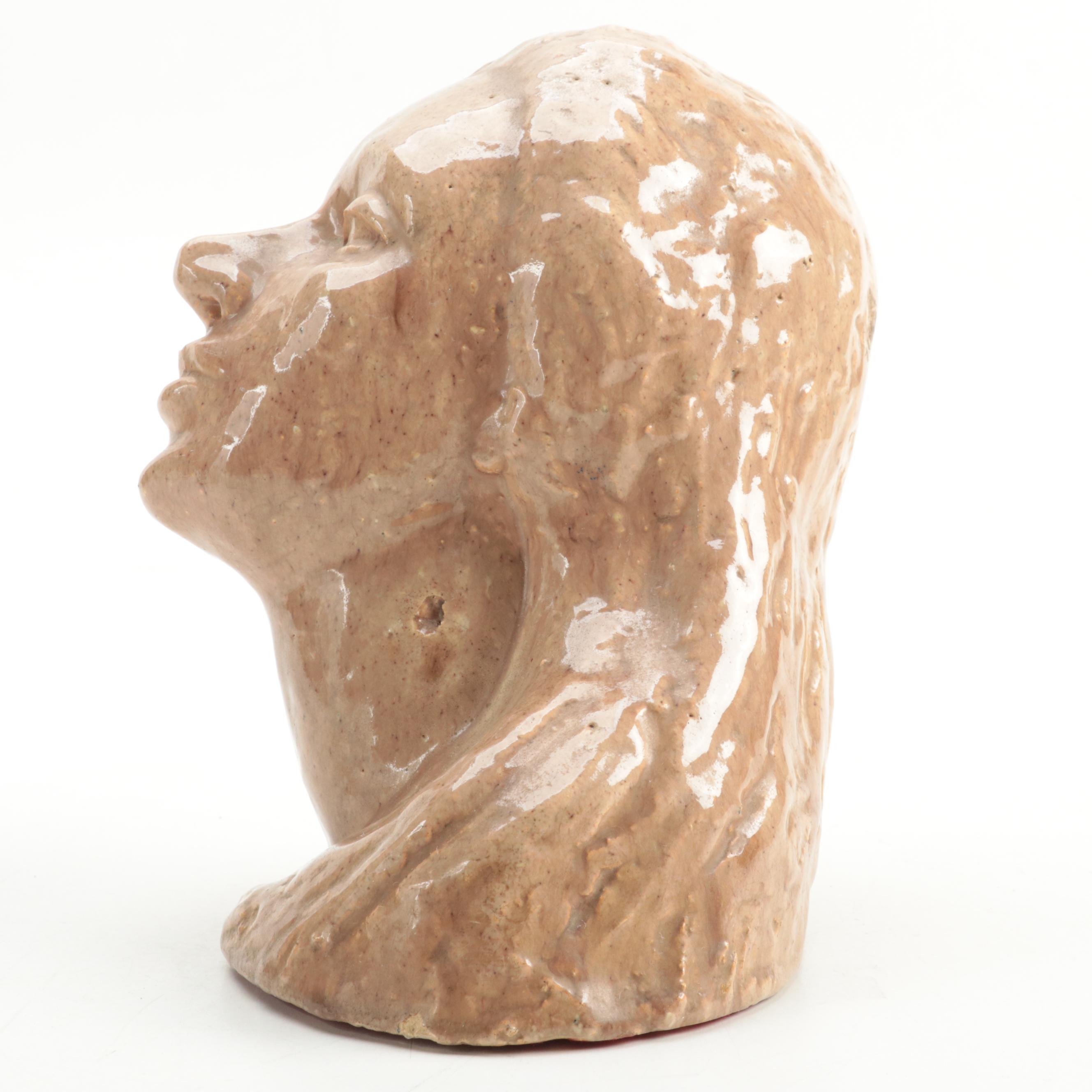Sculpted Earthenware Bust of a Woman