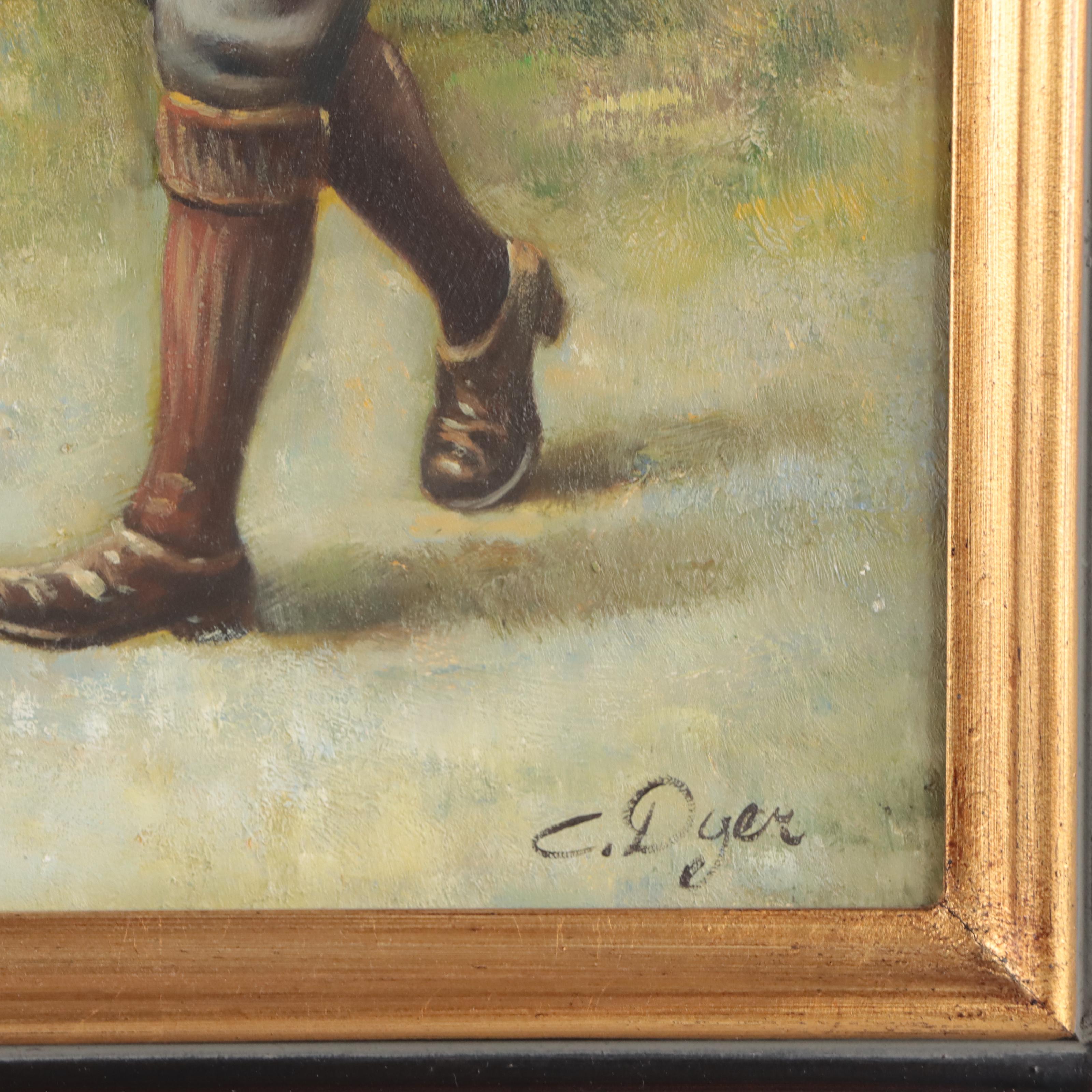 English School Style Oil Paintings of Golfers