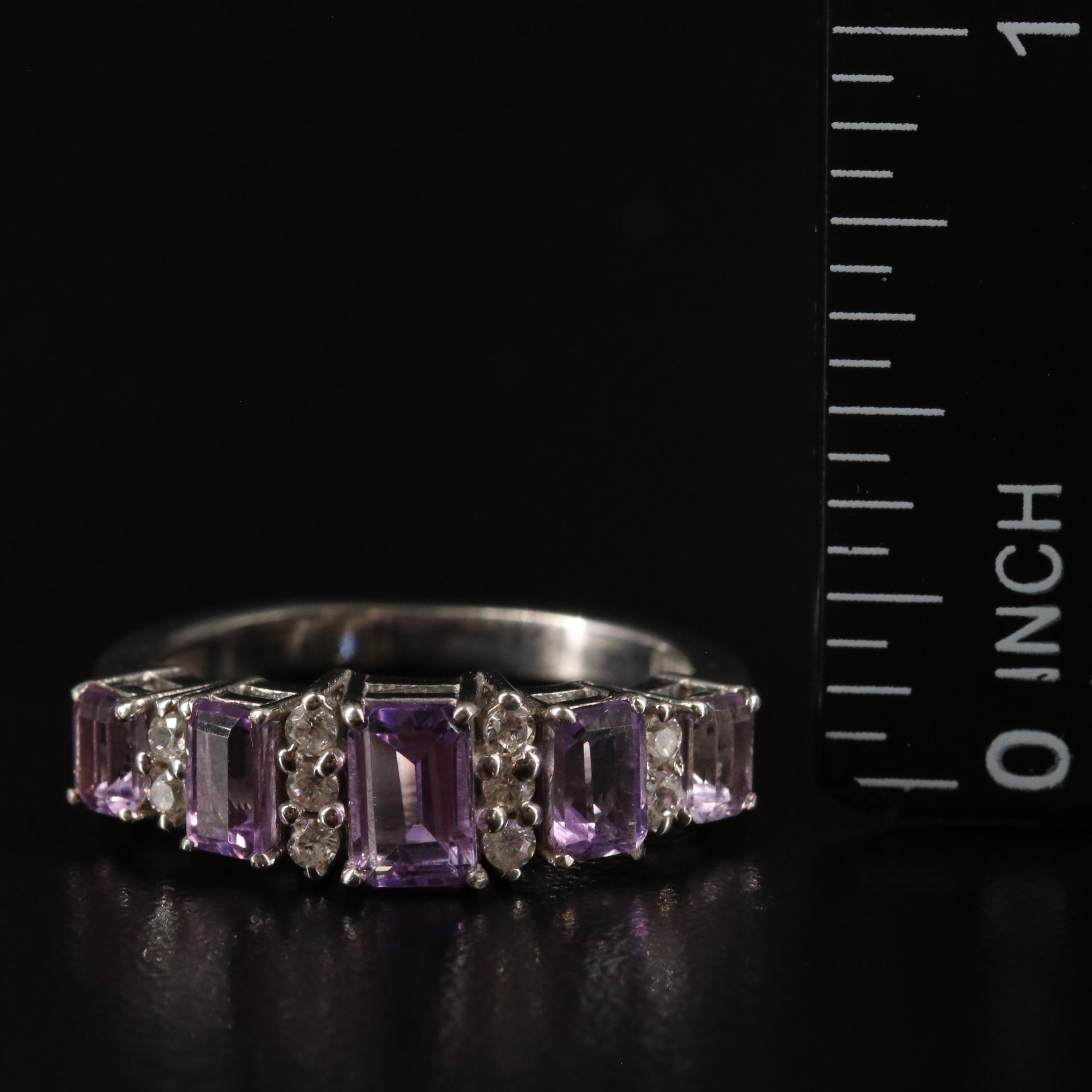 Sterling Amethyst  and White Topaz Ring