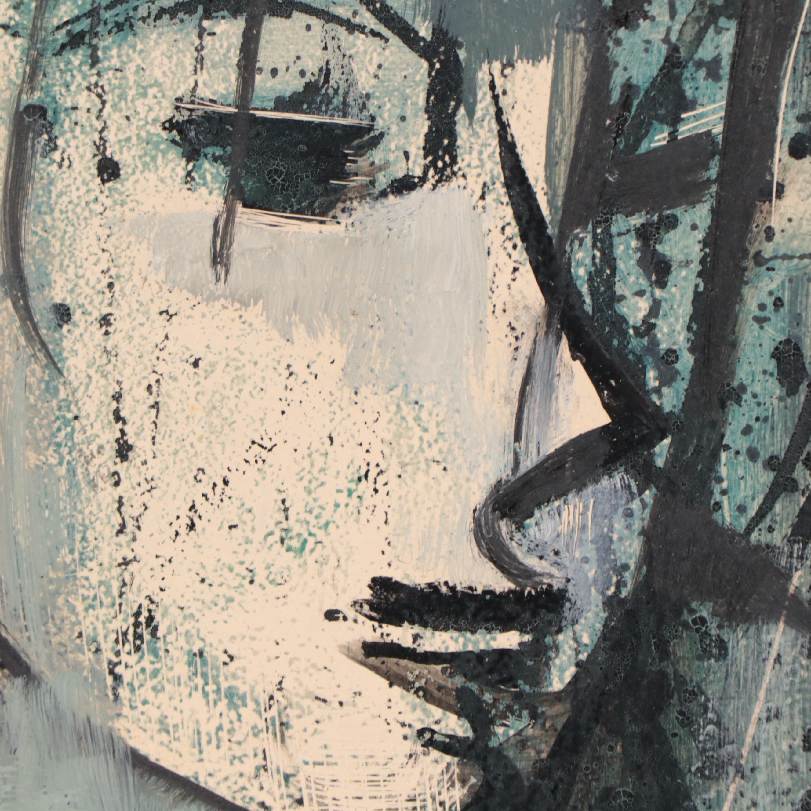 Etienne Ret Portrait Mixed Media Painting of a Lady