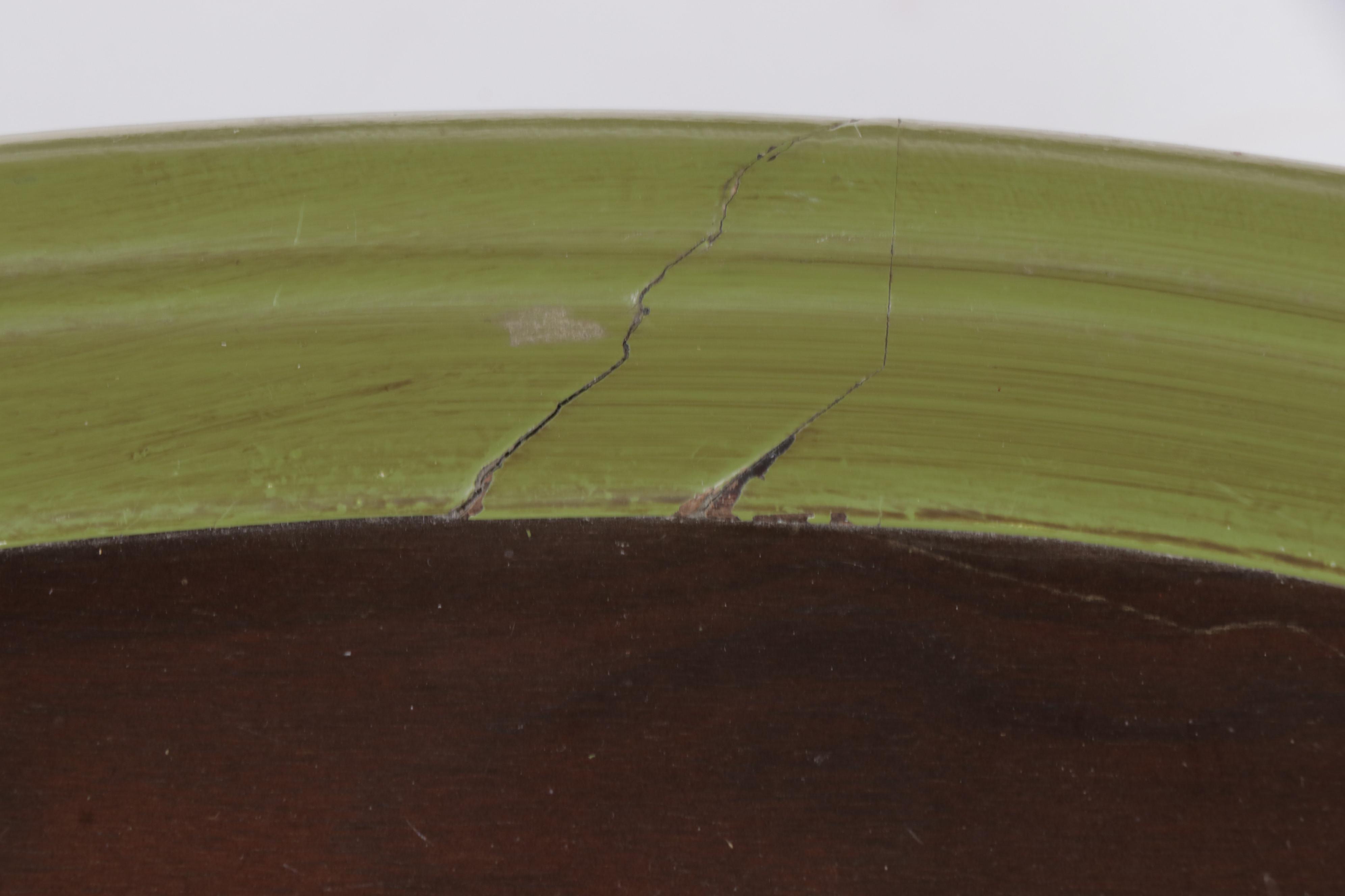 Rococo Style Walnut and Paint-Decorated Tray-Top Side Table, 20th Century