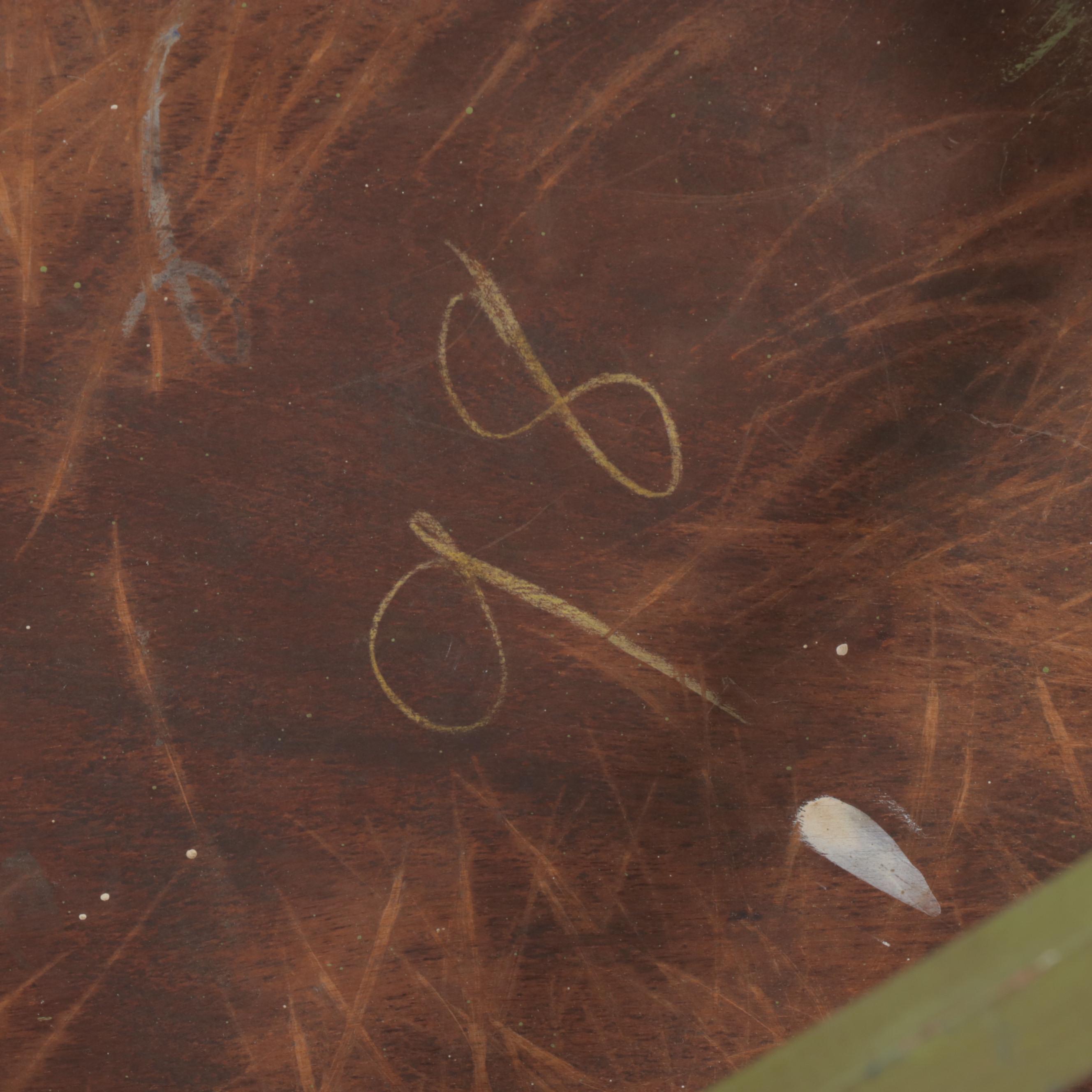 Rococo Style Walnut and Paint-Decorated Tray-Top Side Table, 20th Century