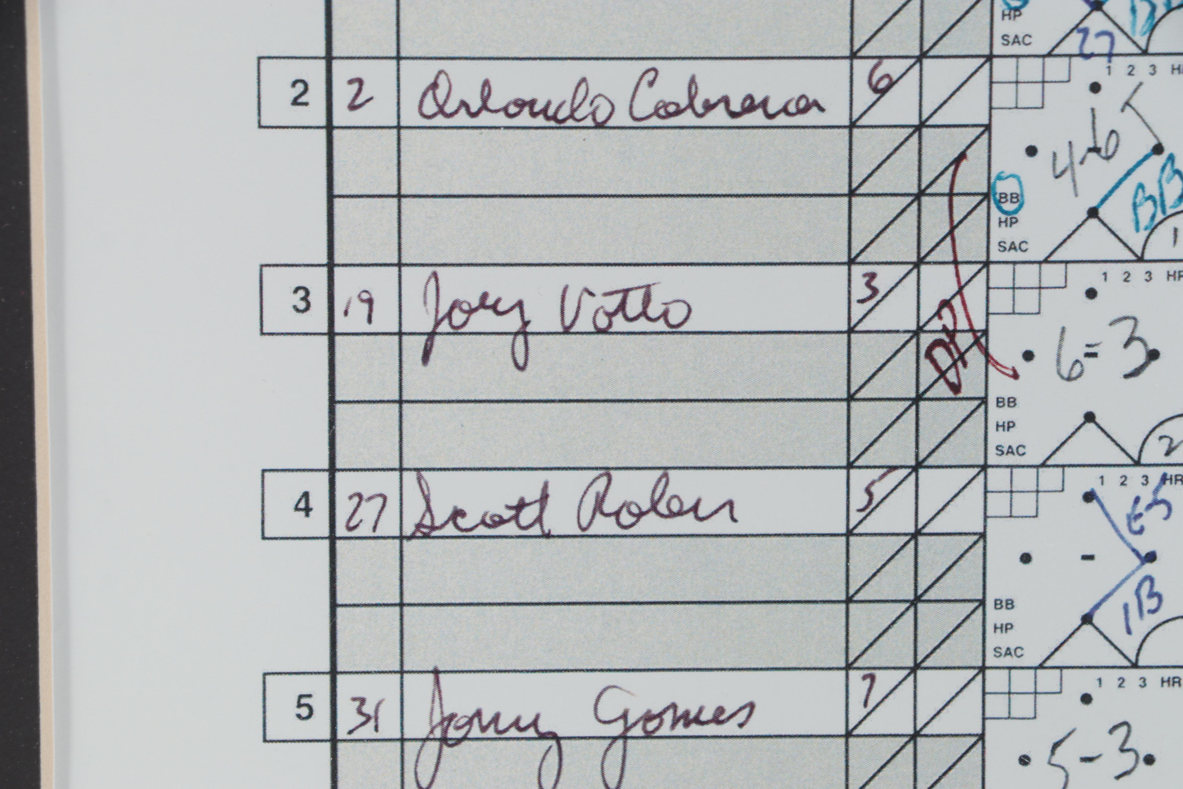 2010 Cincinnati Reds National League Champs Scorecard and Print in Mat Frame