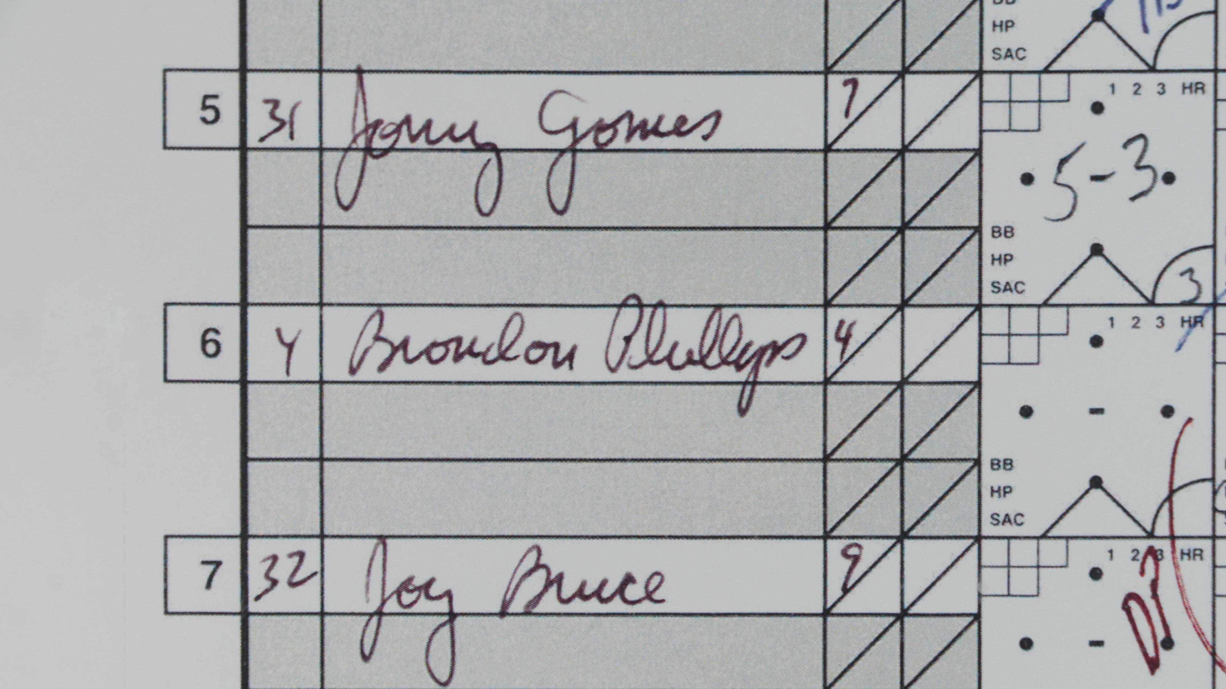 2010 Cincinnati Reds National League Champs Scorecard and Print in Mat Frame