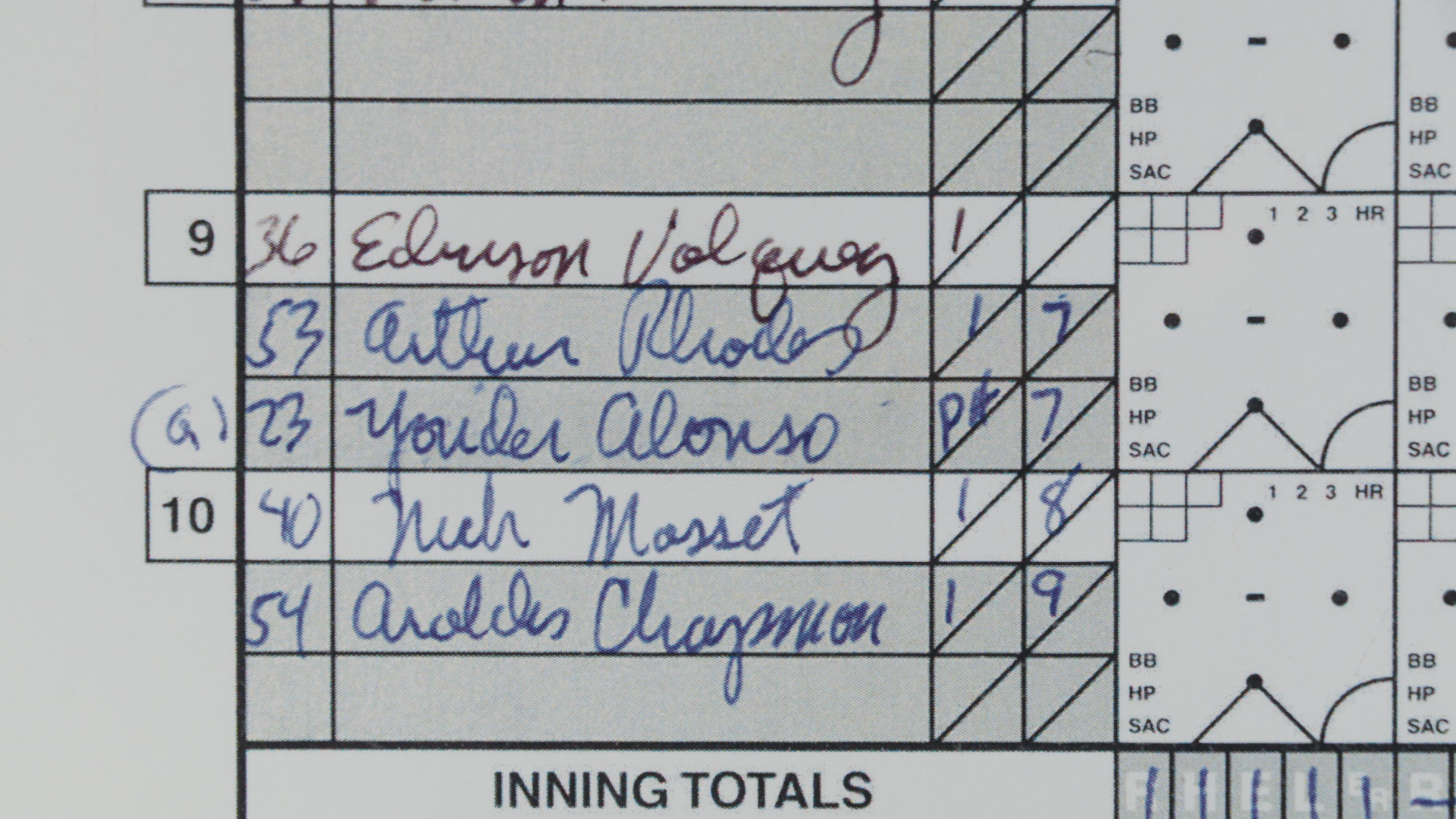 2010 Cincinnati Reds National League Champs Scorecard and Print in Mat Frame