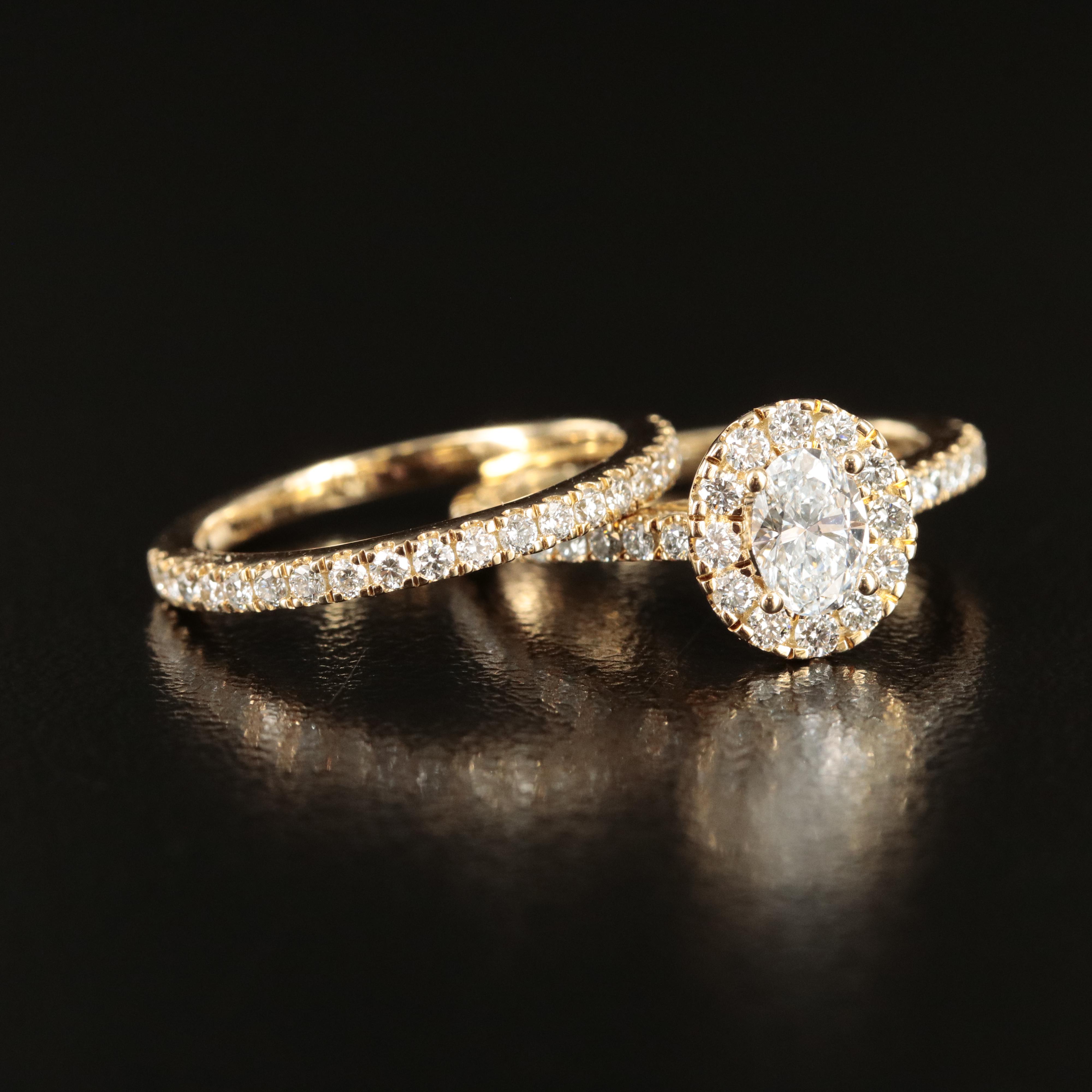 14K 1.00 CTW Lab Grown Diamond Ring Set