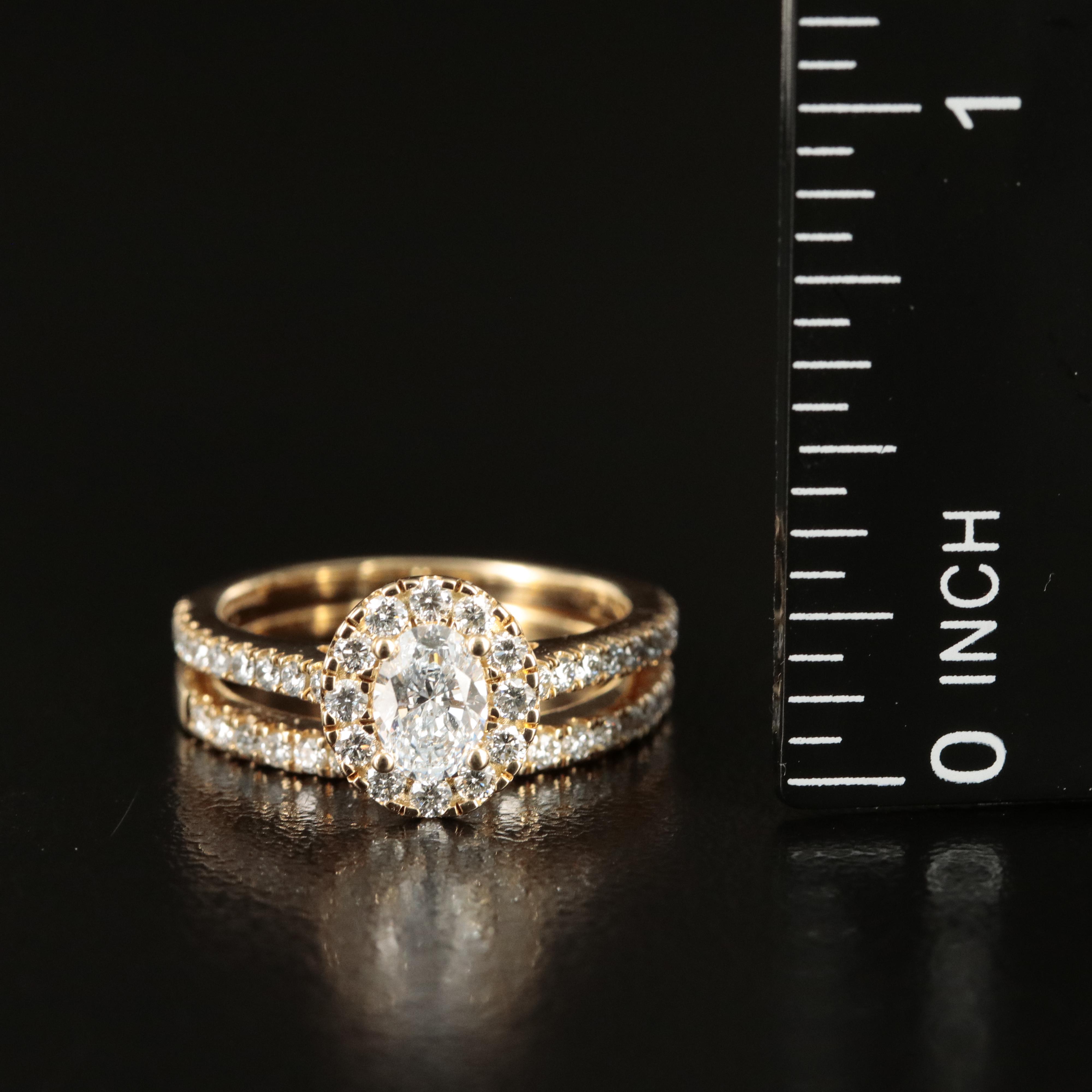 14K 1.00 CTW Lab Grown Diamond Ring Set