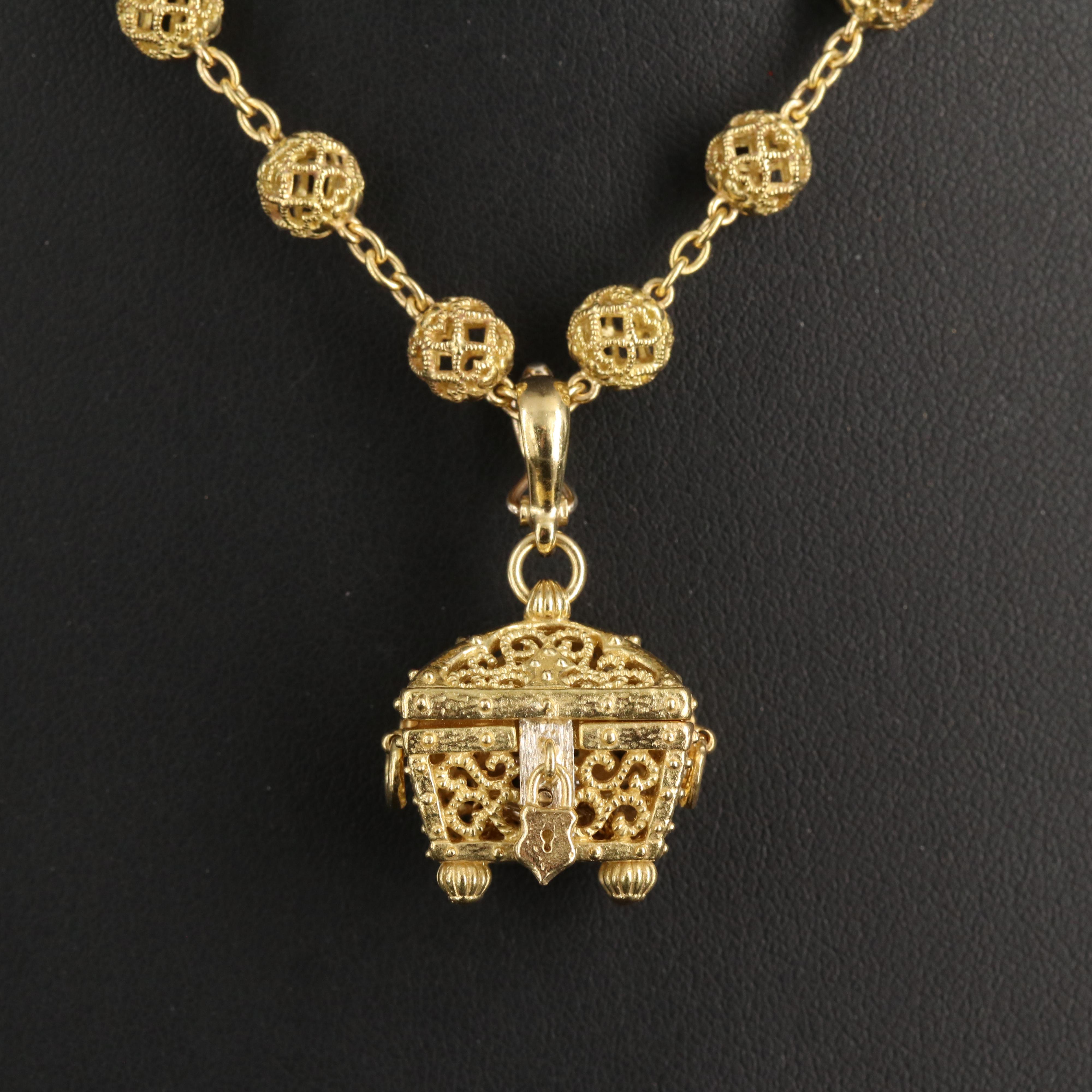 Cynthia Bach 18K Gold and 0.08 CT Diamond Necklace