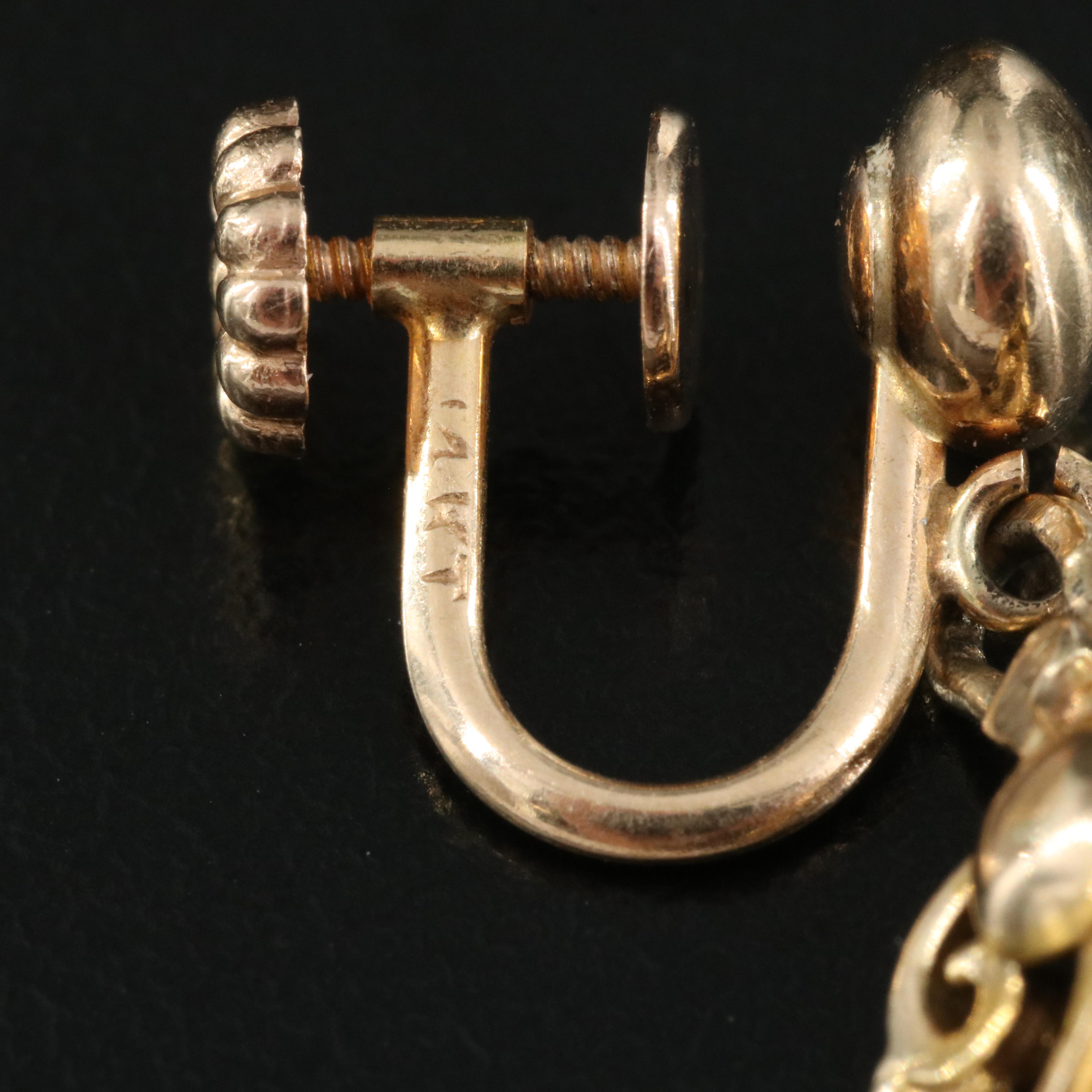 14K Jadeite and Diamond Earrings