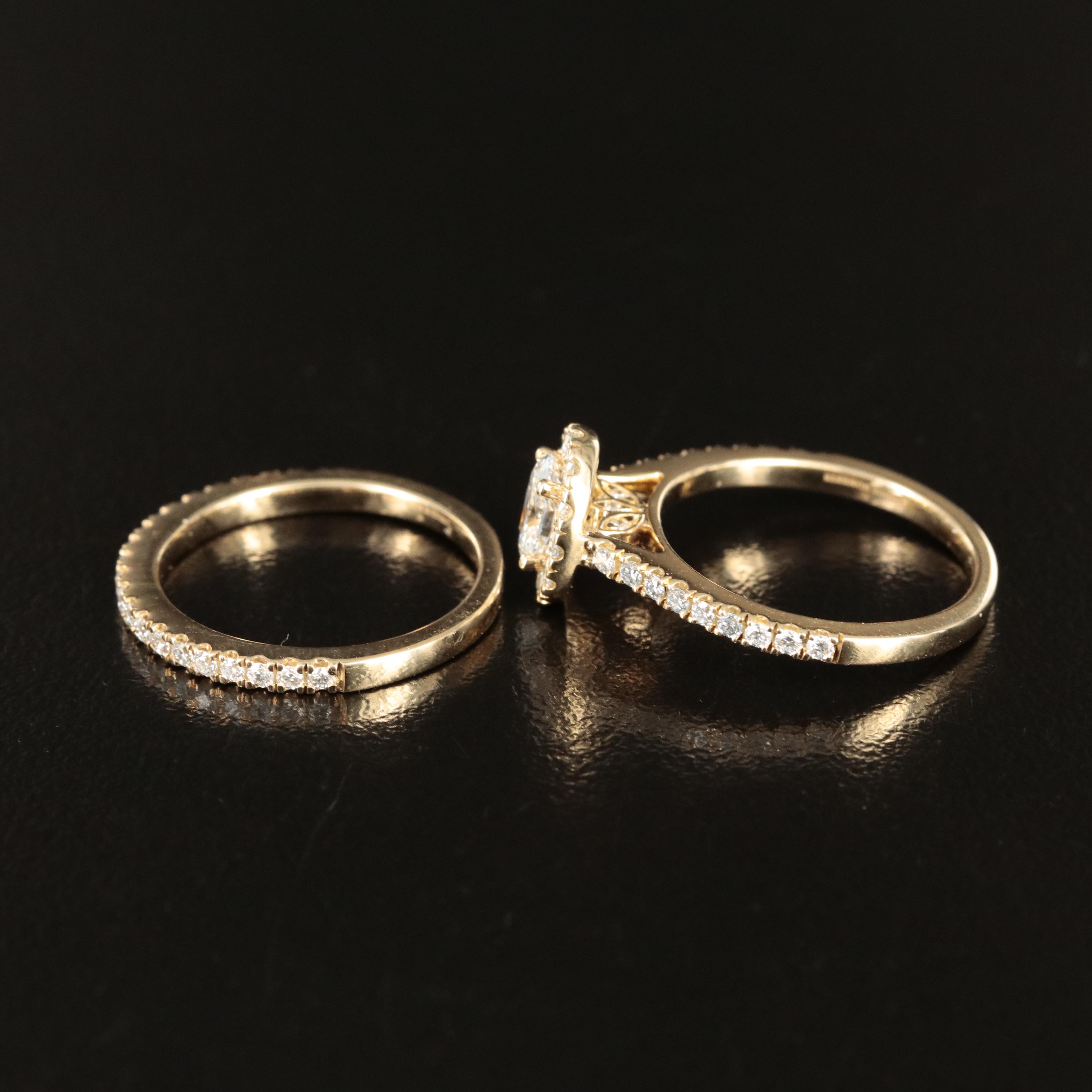 14K 1.00 CTW Lab Grown Diamond Ring Set