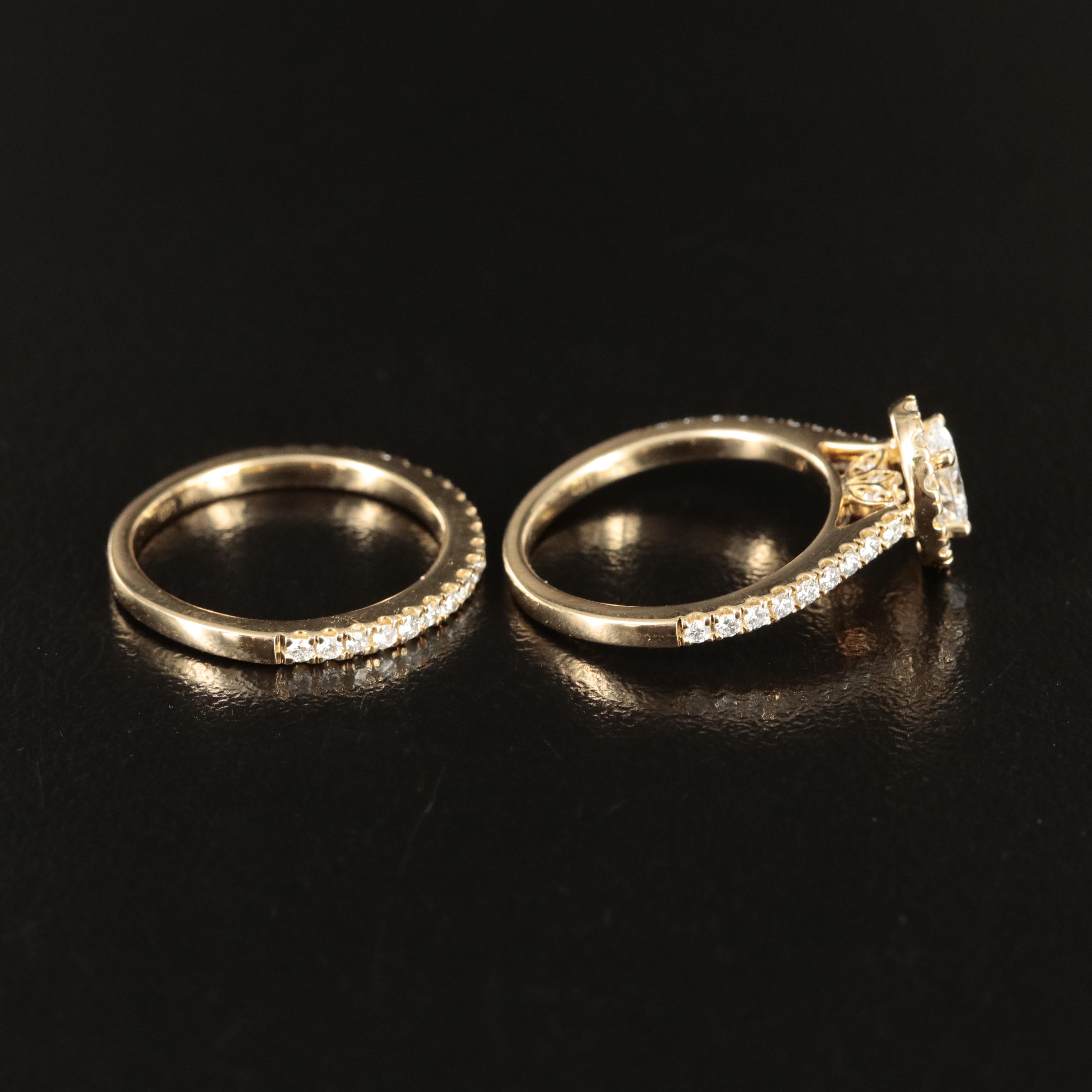 14K 1.00 CTW Lab Grown Diamond Ring Set