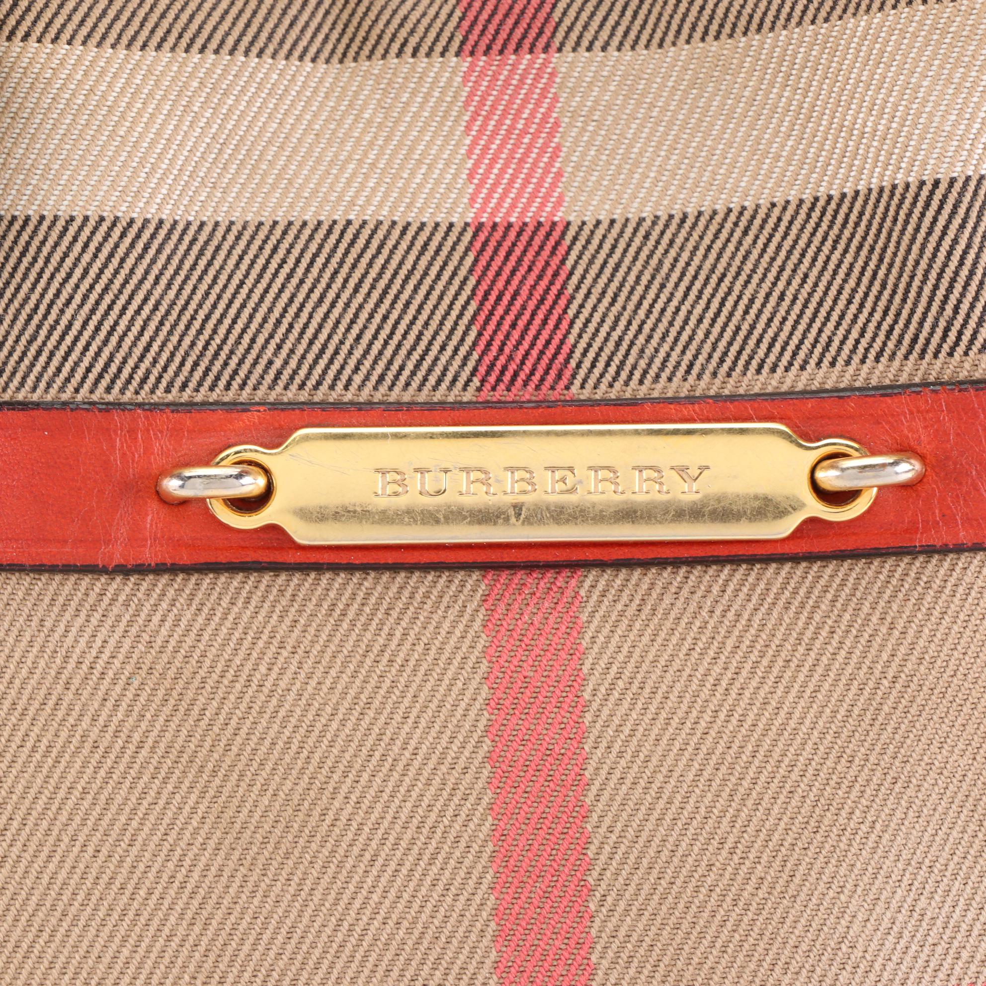 Burberry Bridle Orchard Handbag in House Check and Leather