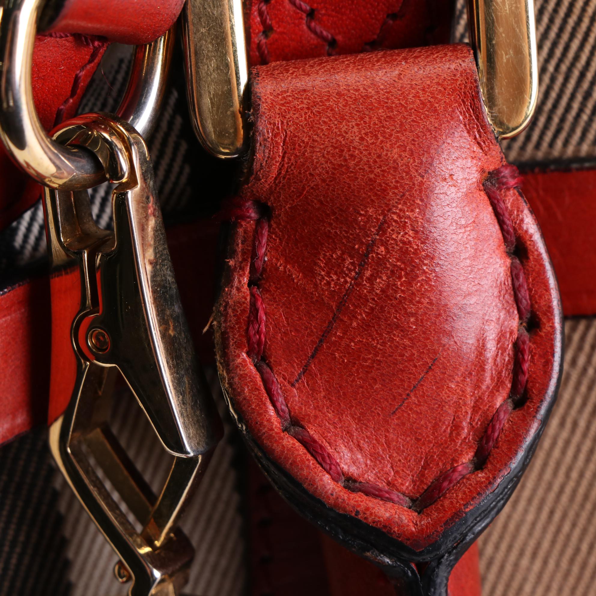 Burberry Bridle Orchard Handbag in House Check and Leather