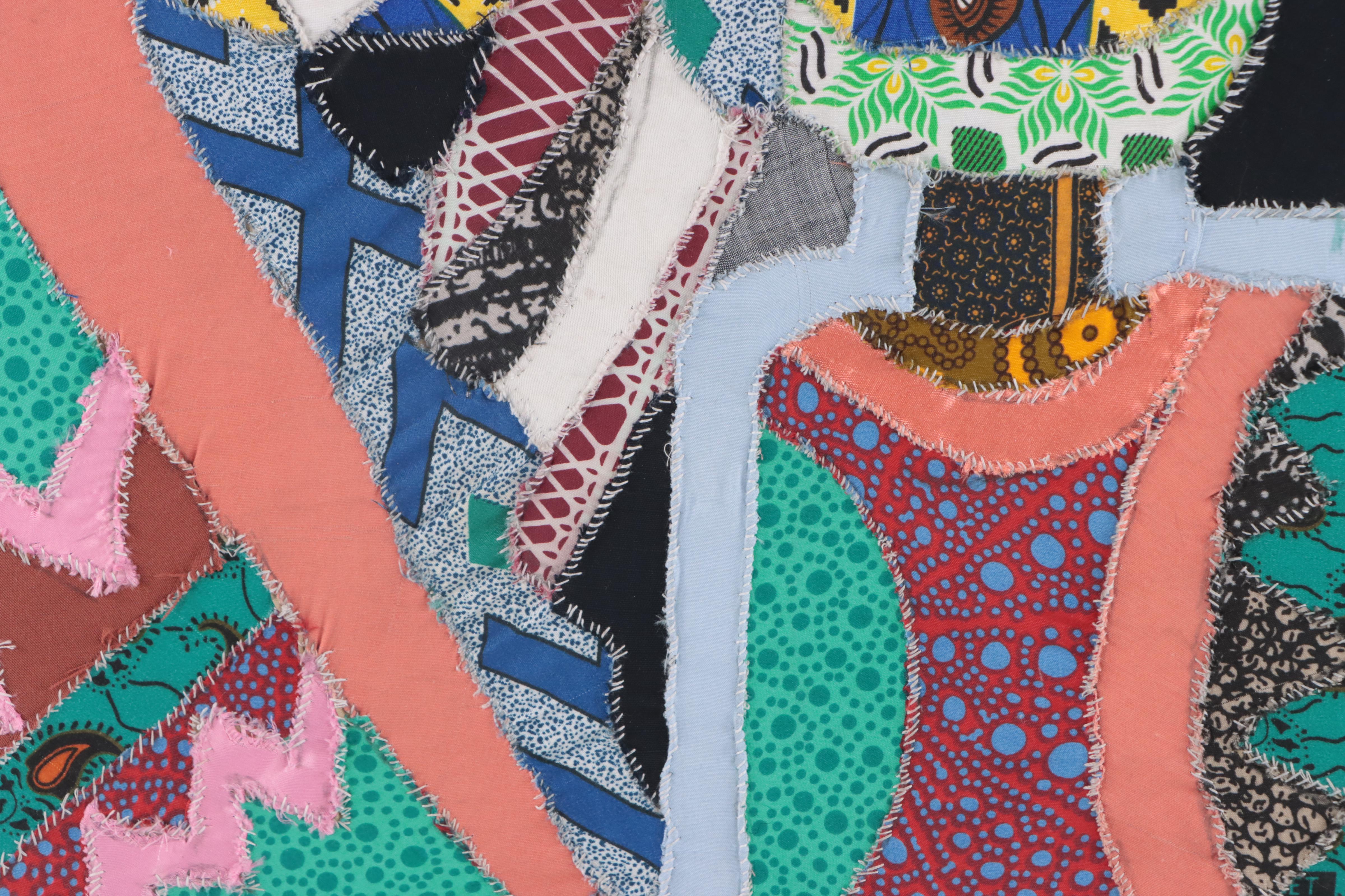 Kayode Buraimoh Figurative Mixed Media Folk Art Textile