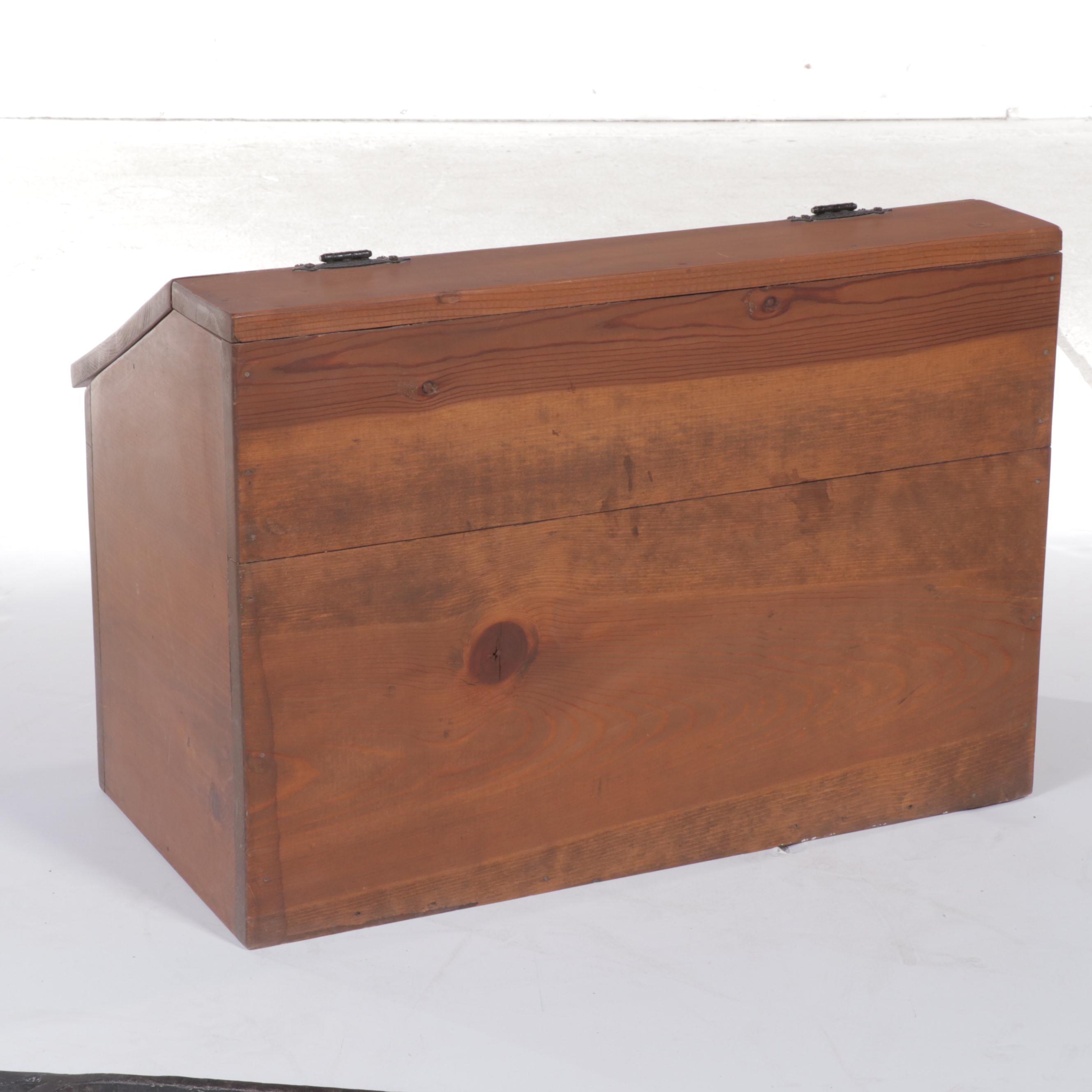 Pine Kindling Box Plus Iron Poker