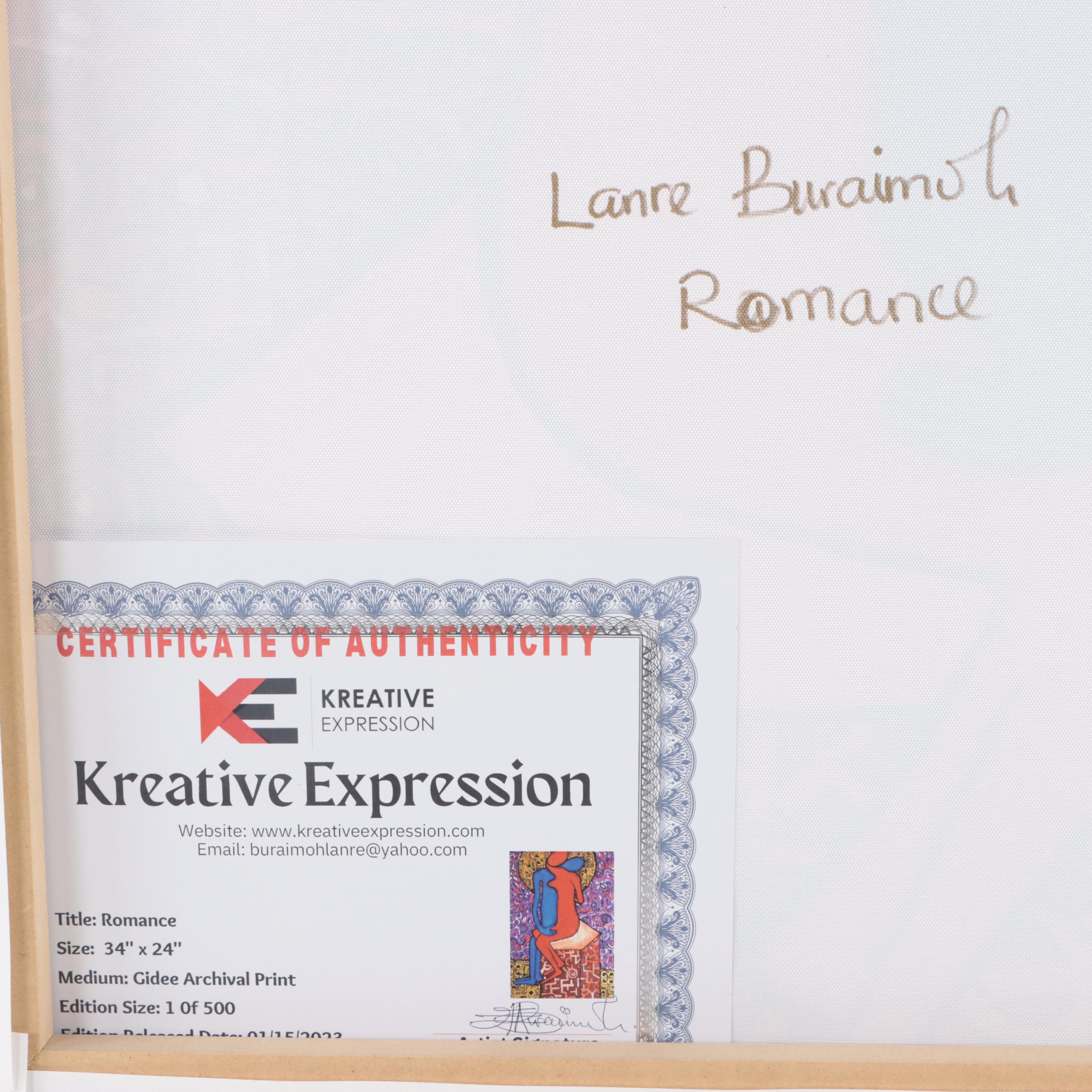 Lanre Buraimoh Giclée "Romance," 2023