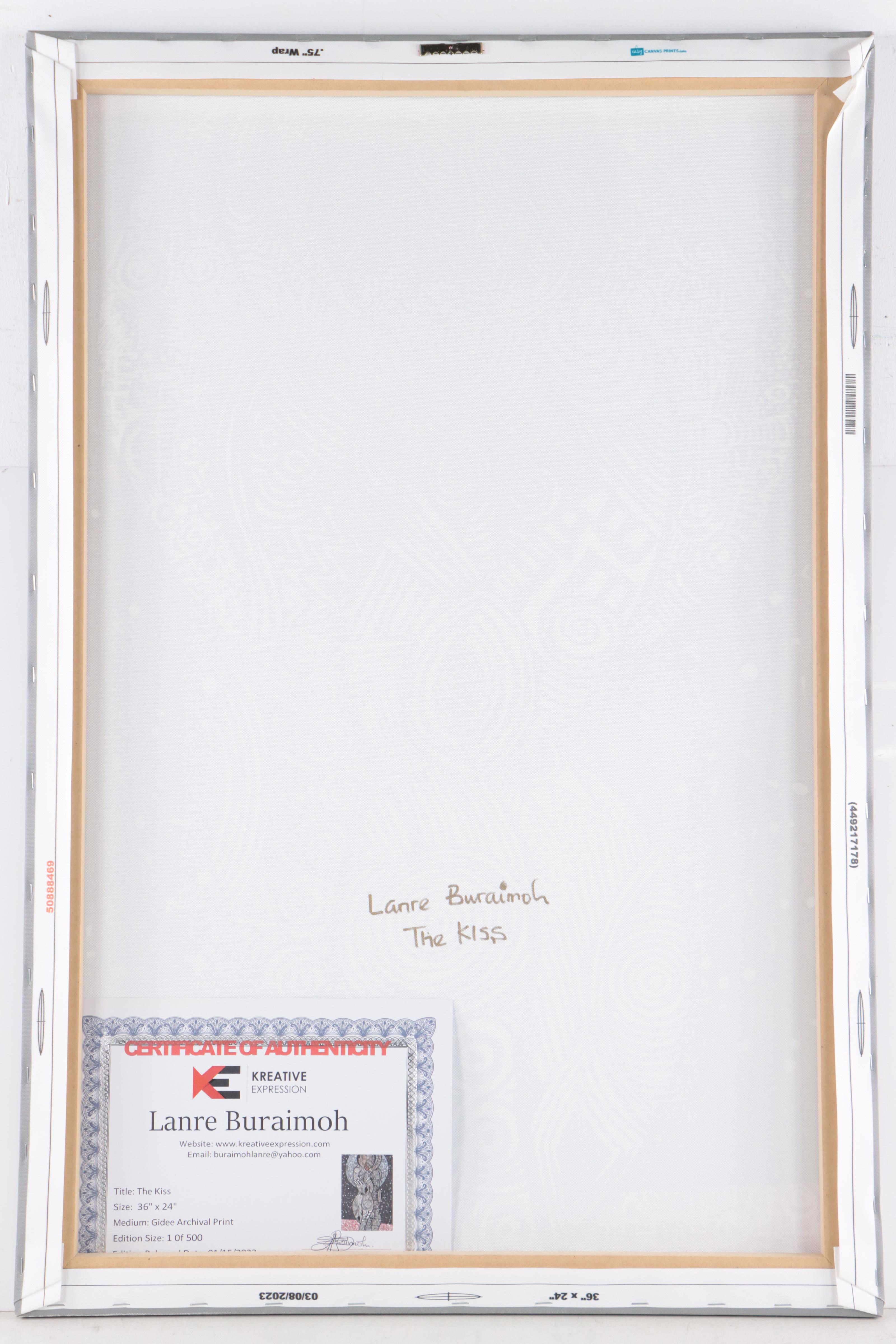 Lanre Buraimoh Giclée "The Kiss," 2023