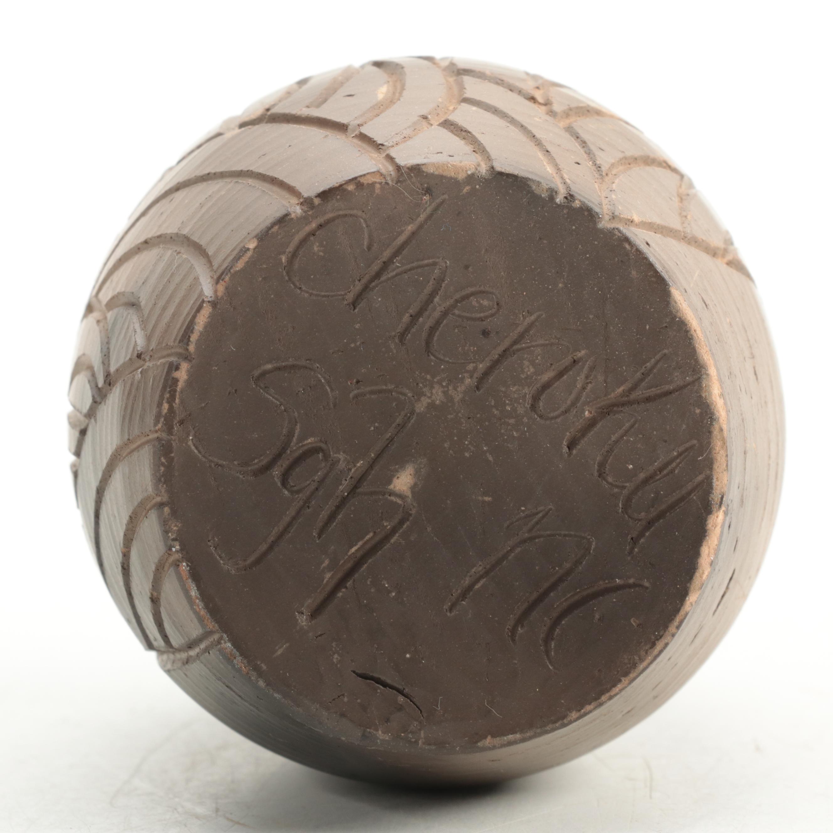 Cherokee North Carolina Carved Pottery Vase