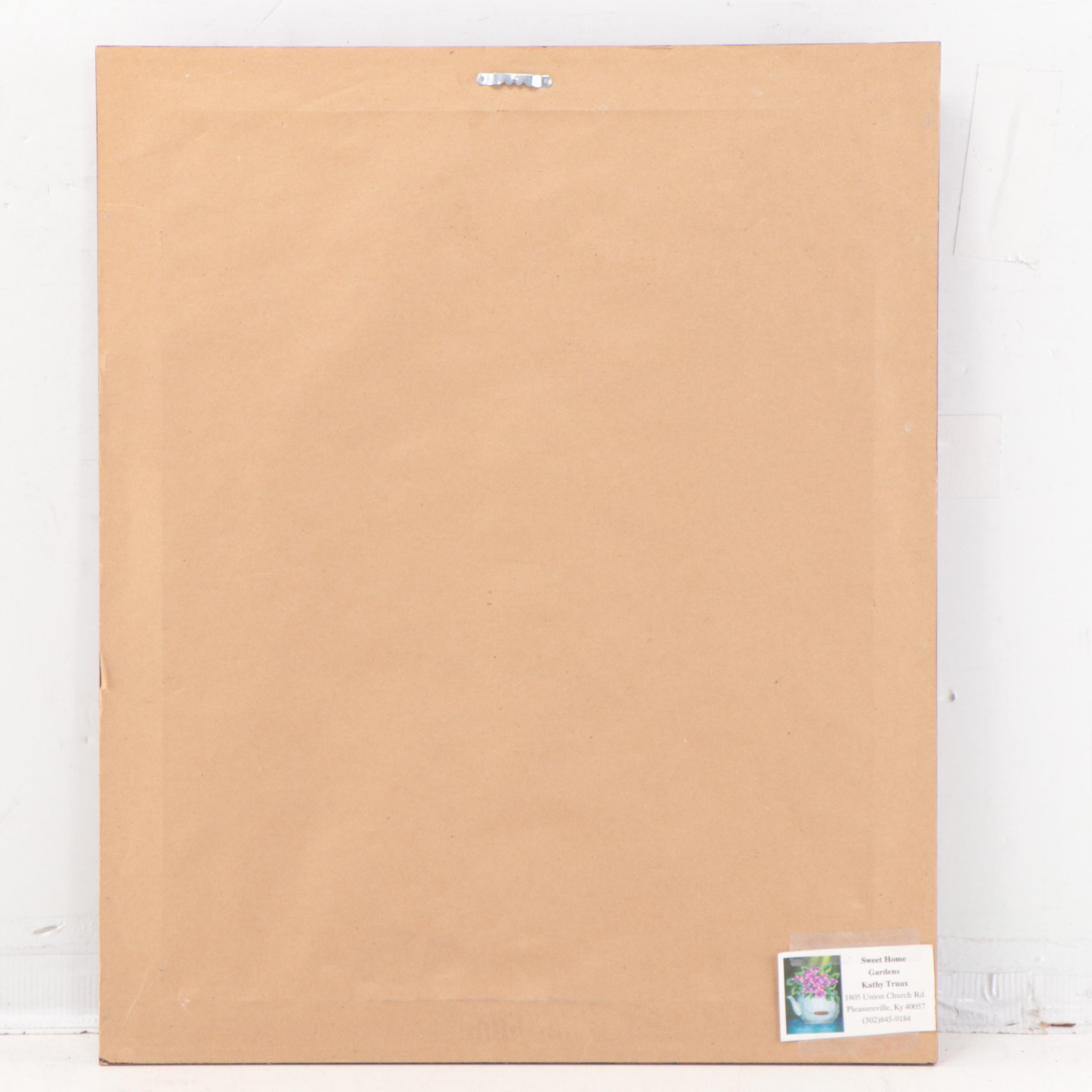 Kathy Truax Folk Art Farm Landscape Acrylic Painting, 2005