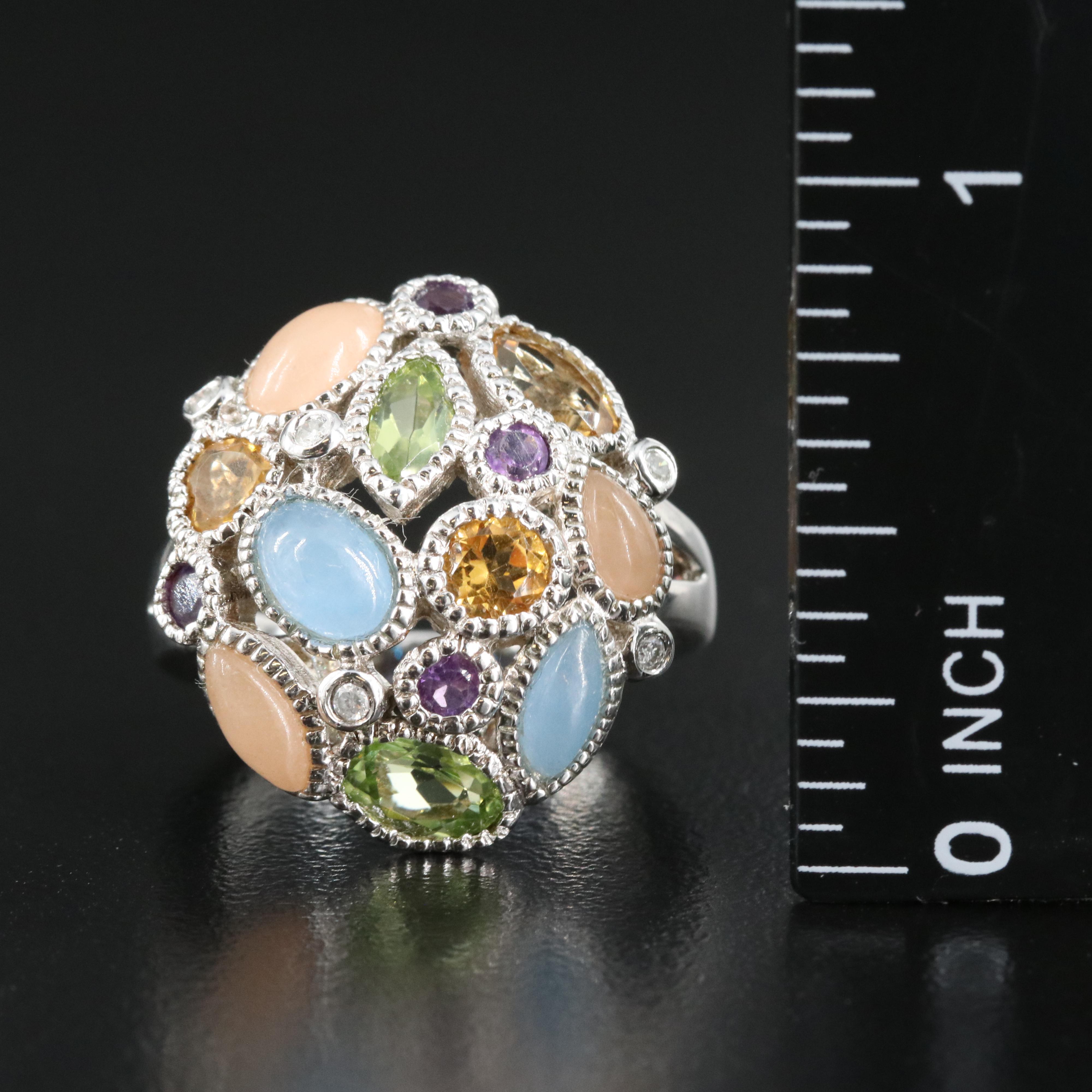 Sterling Jewelry Grouping Including Pearl, Citrine and Ring and Earring Set