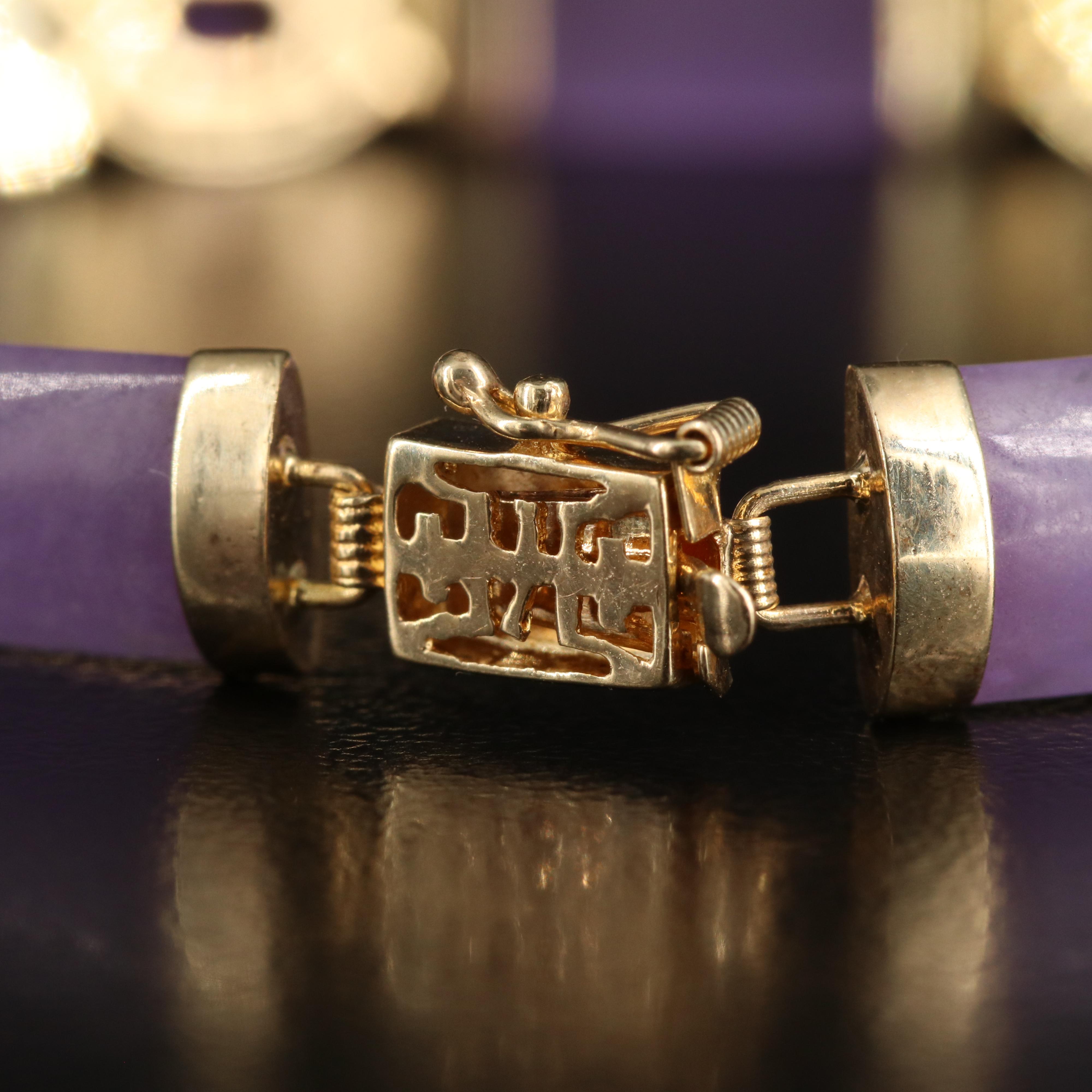 14K Jadeite and Amethyst Bracelet with Longevity Clasp
