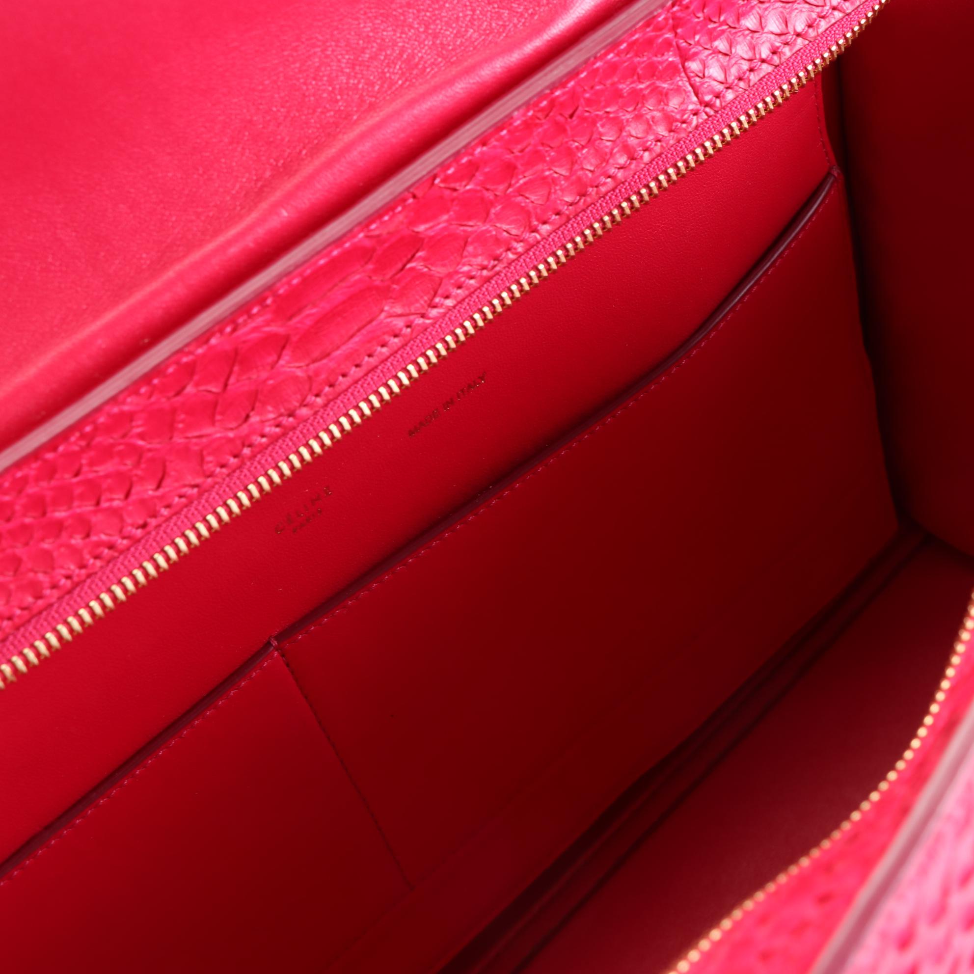 Céline Medium Trapeze Bag in Python Skin with Detachable Shoulder Strap