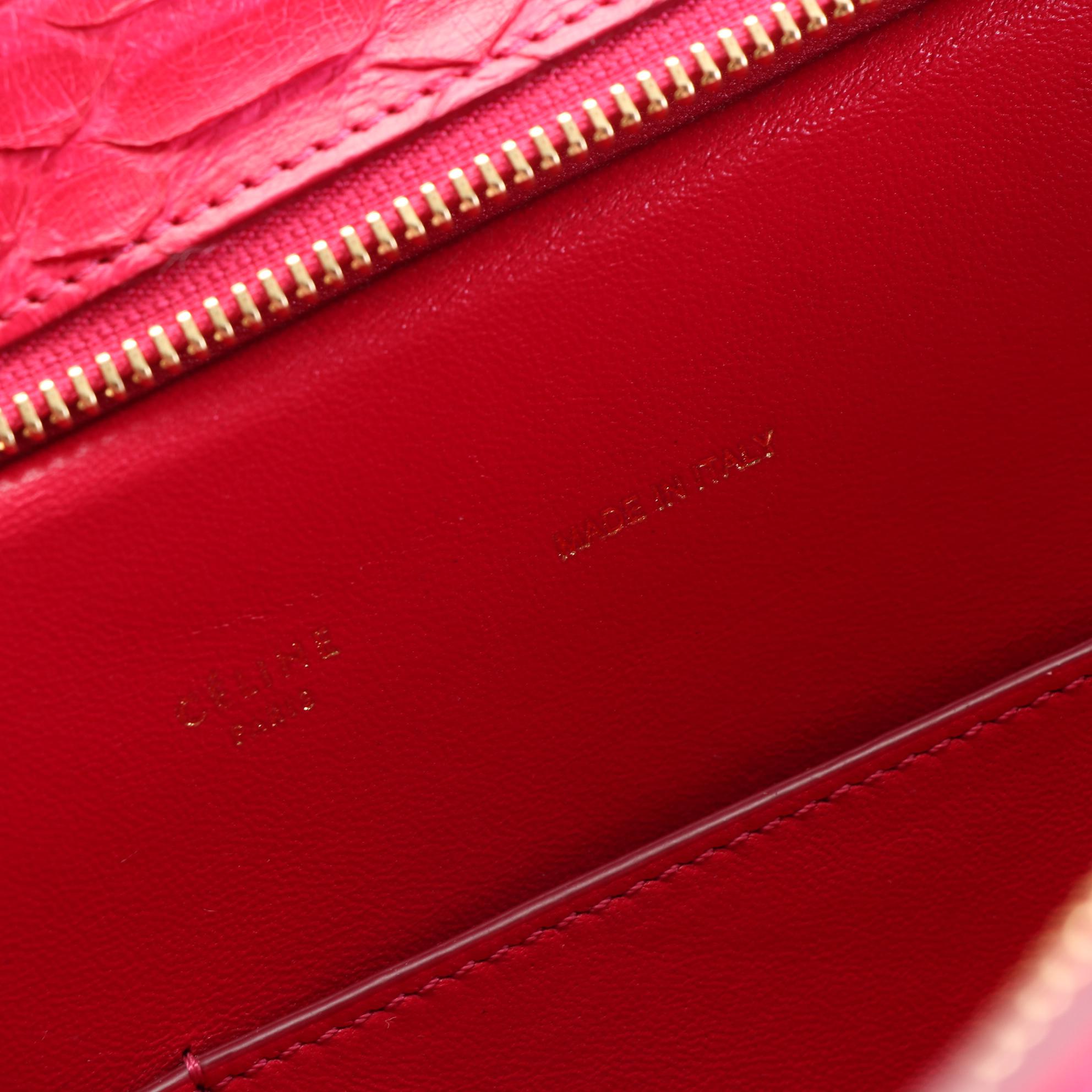 Céline Medium Trapeze Bag in Python Skin with Detachable Shoulder Strap