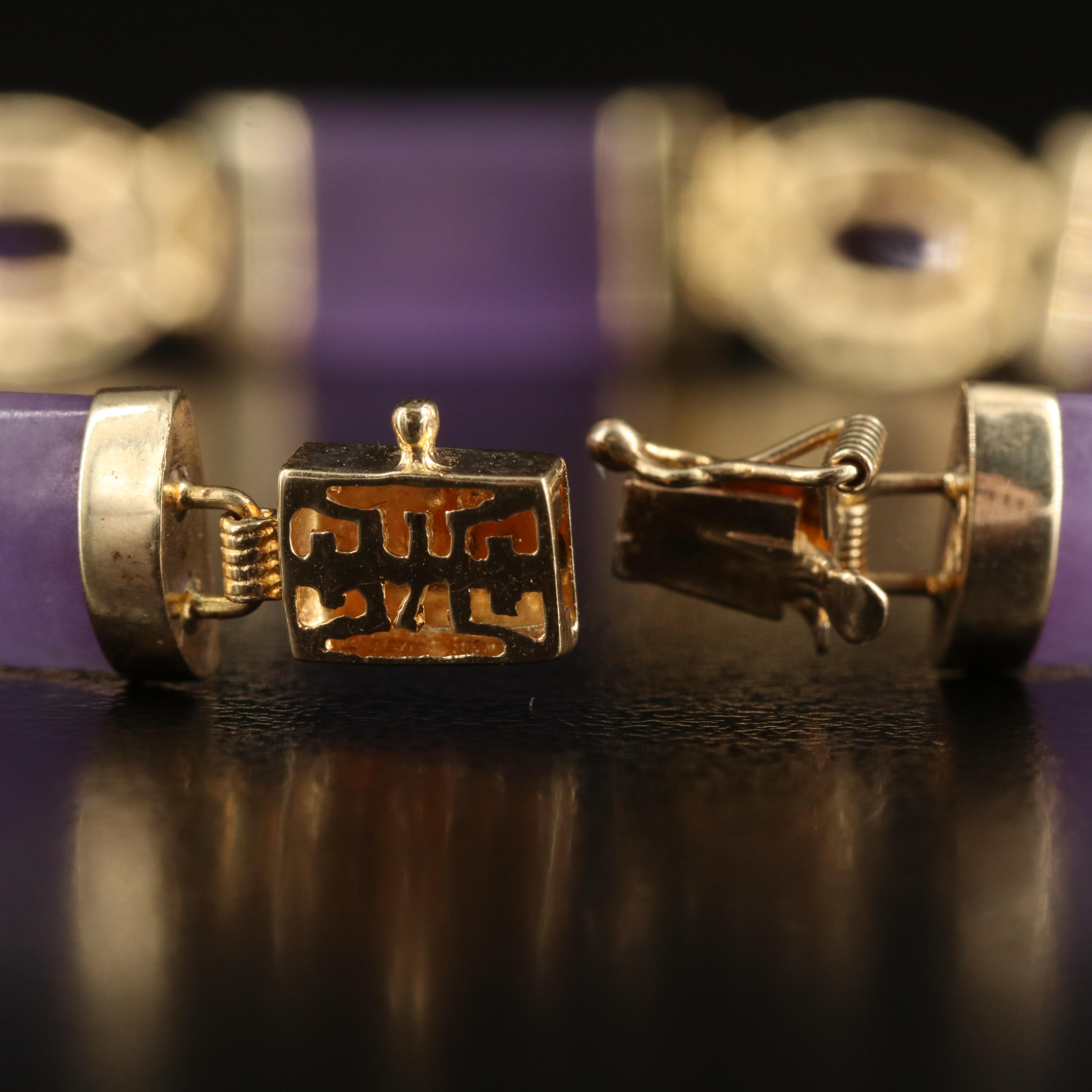 14K Jadeite and Amethyst Bracelet with Longevity Clasp