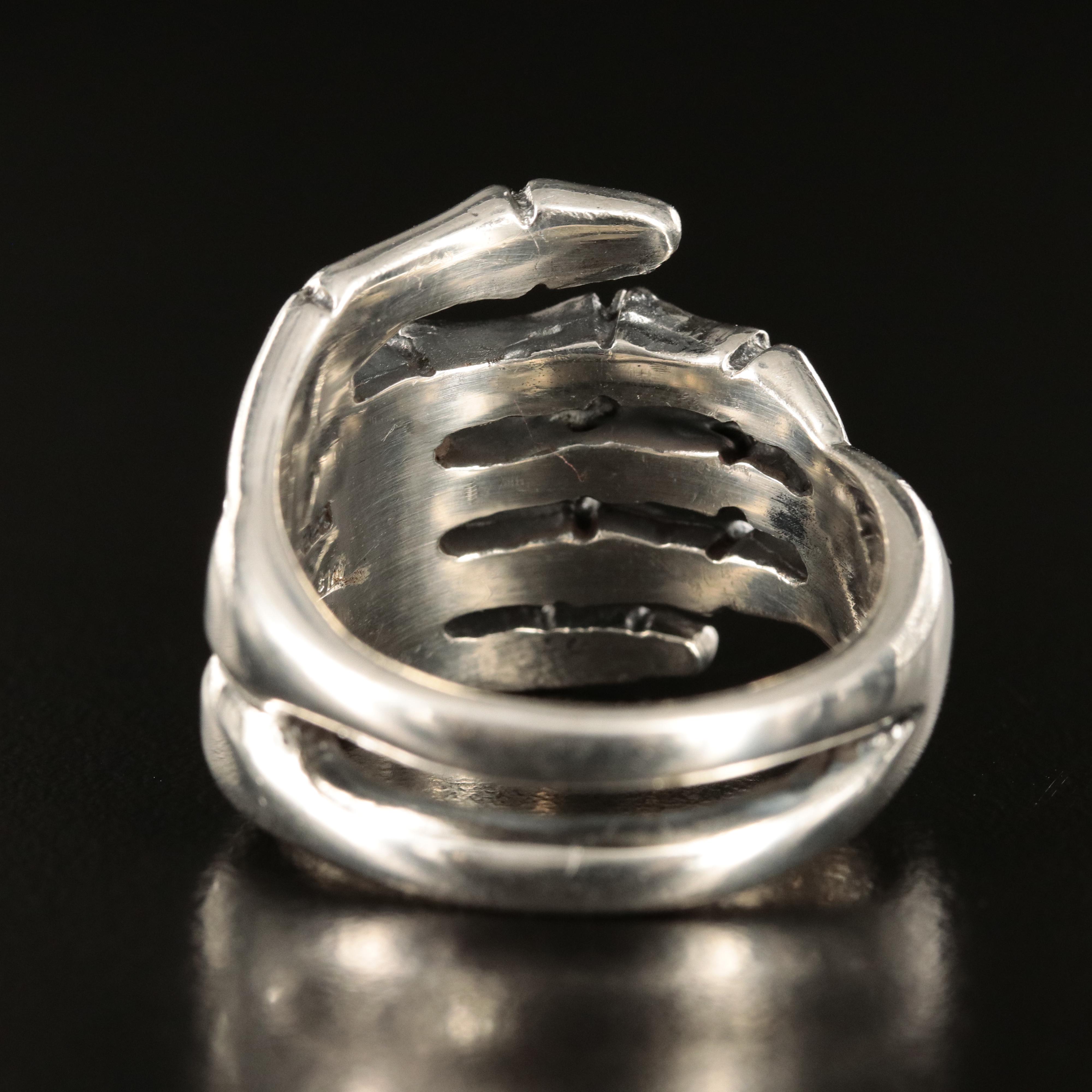 Sterling Skeleton Hand Wrap Ring