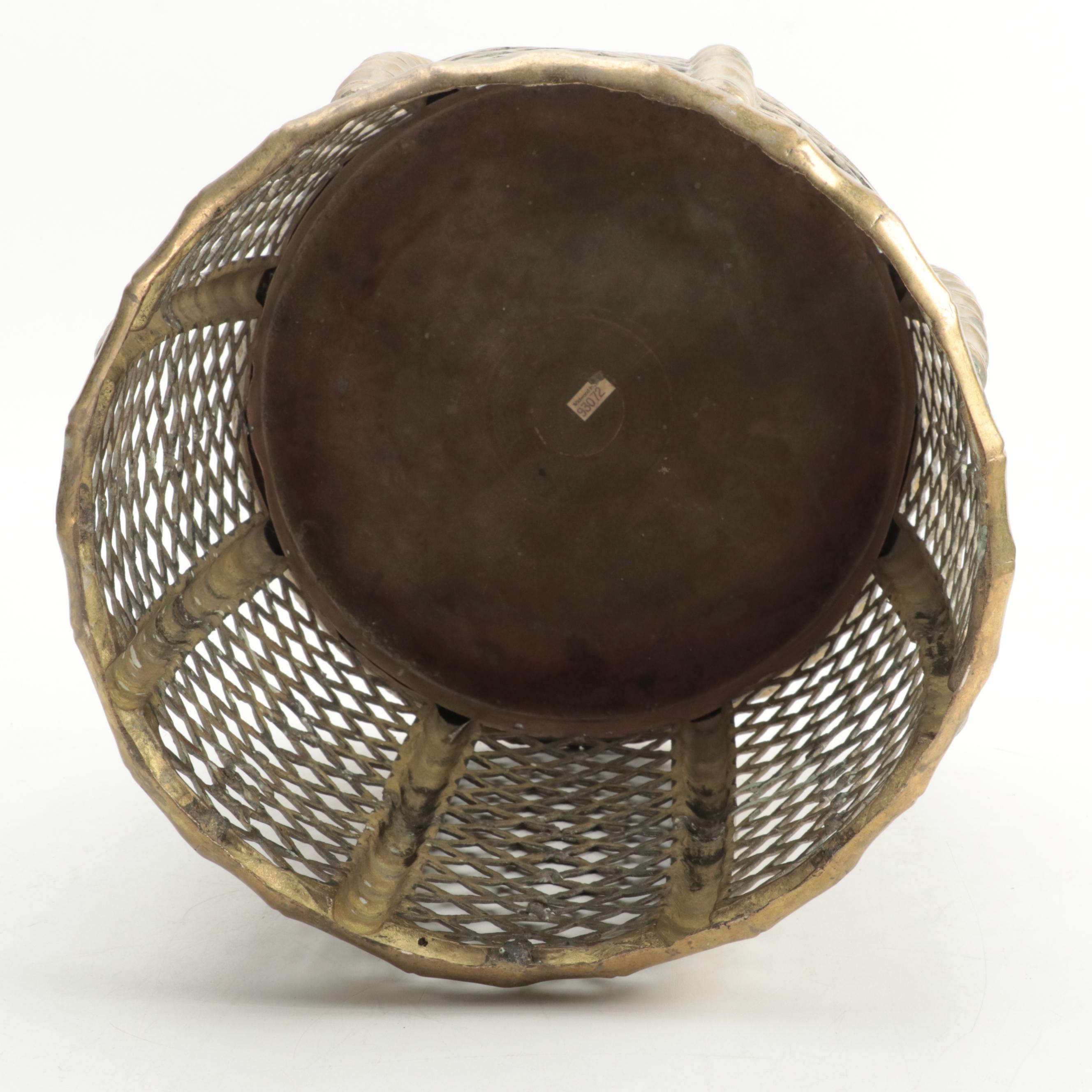 Brass Openwork Garden Seat and Chinese Wool Seat Mat