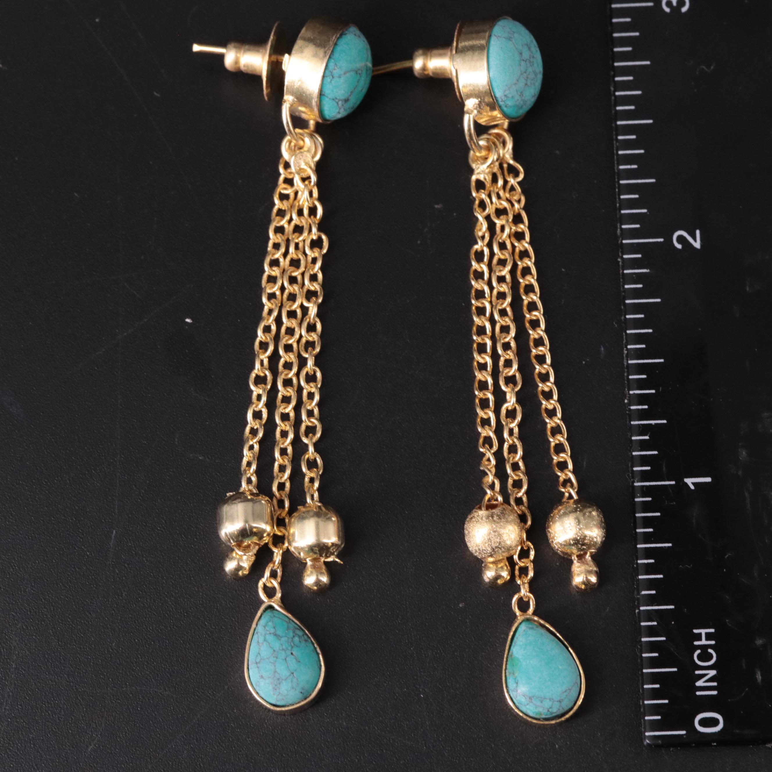 Turquoise Chandelier Earrings